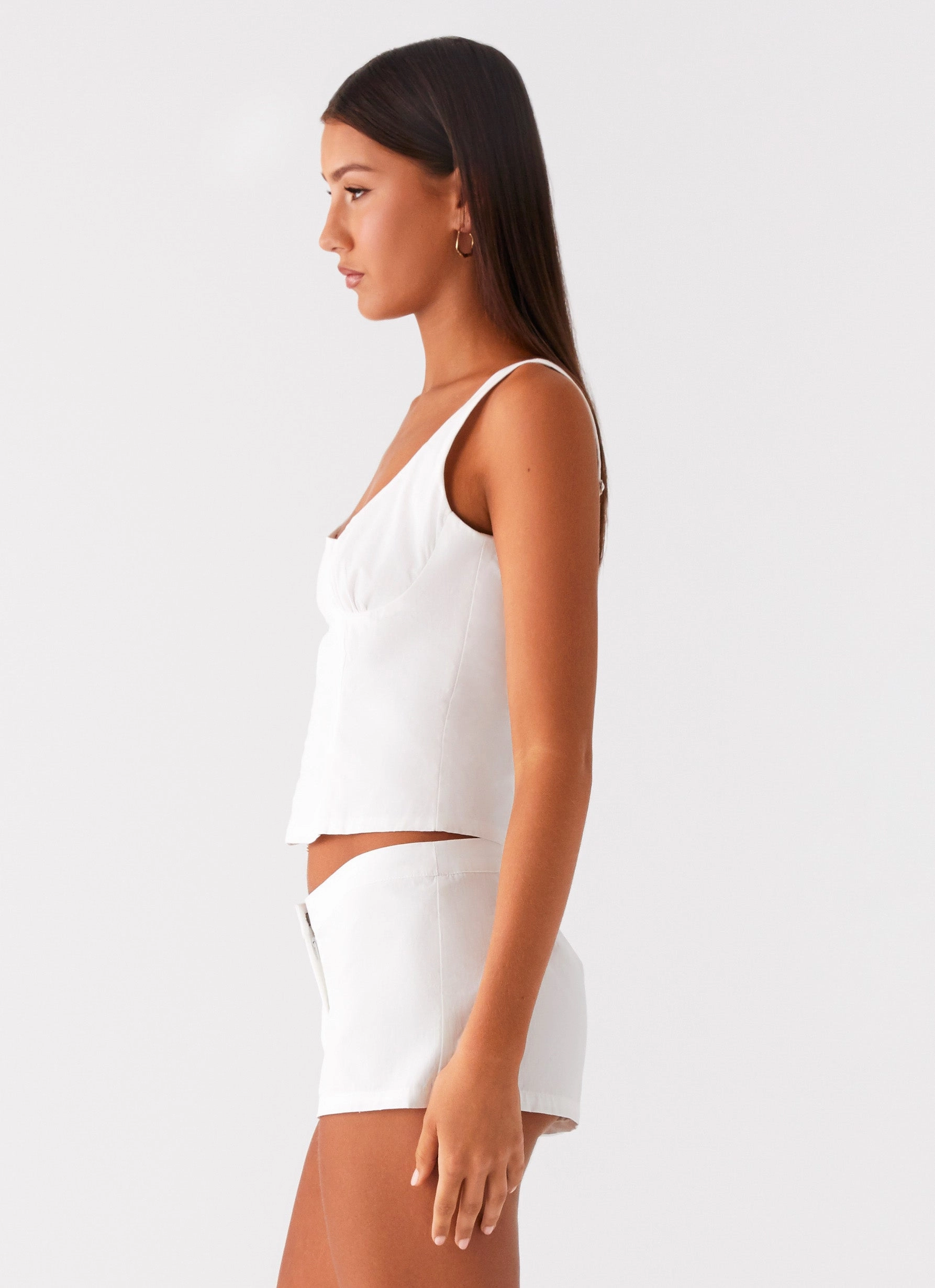 Breathable Tank Coastline Bustier Top - White
