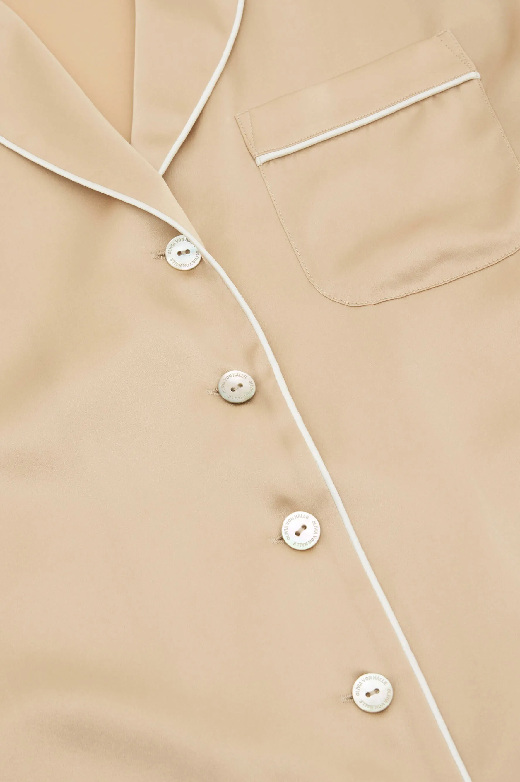 Coco Caramel Pajamas in Silk Satin