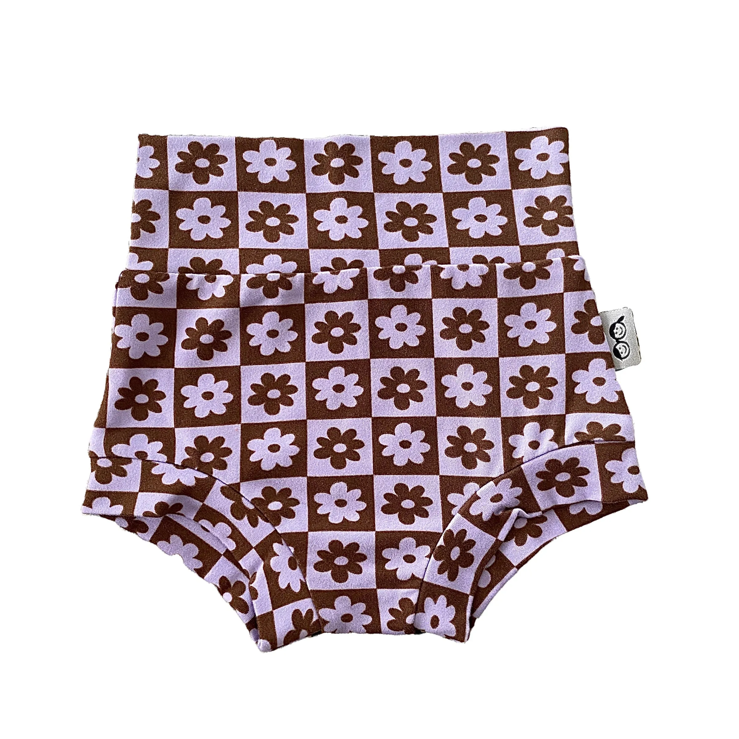Cocoa Ribbed and Purple & Brown Checkered Floral Summer Lounge Set