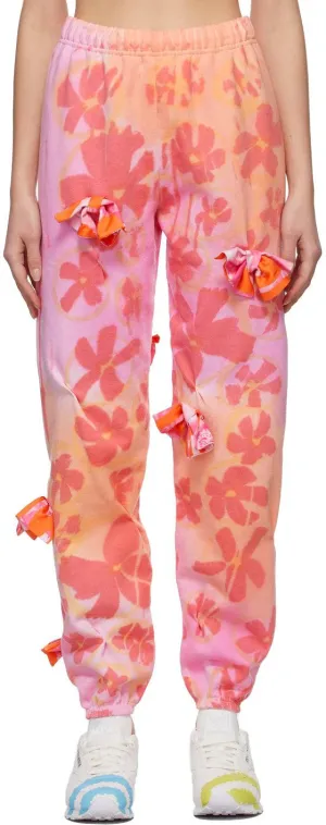 Collina Strada Pink Flower Patch Bow Lounge Pants