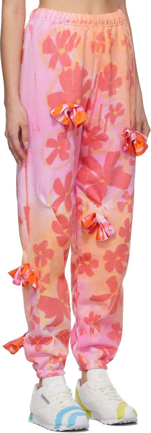 Collina Strada Pink Flower Patch Bow Lounge Pants