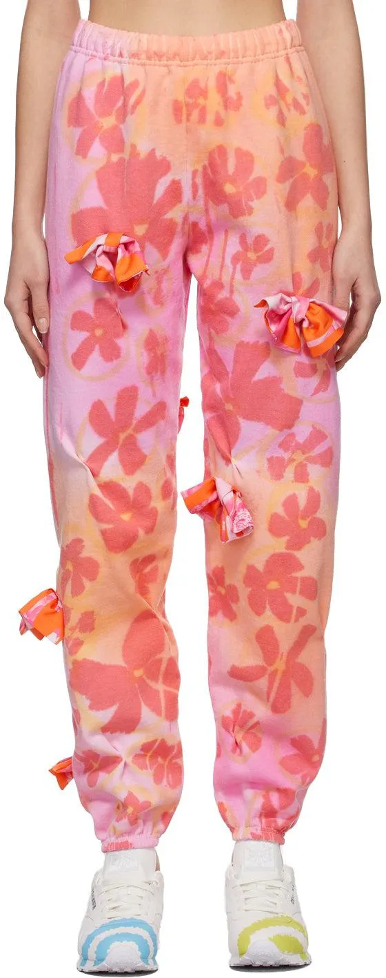 Collina Strada Pink Flower Patch Bow Lounge Pants
