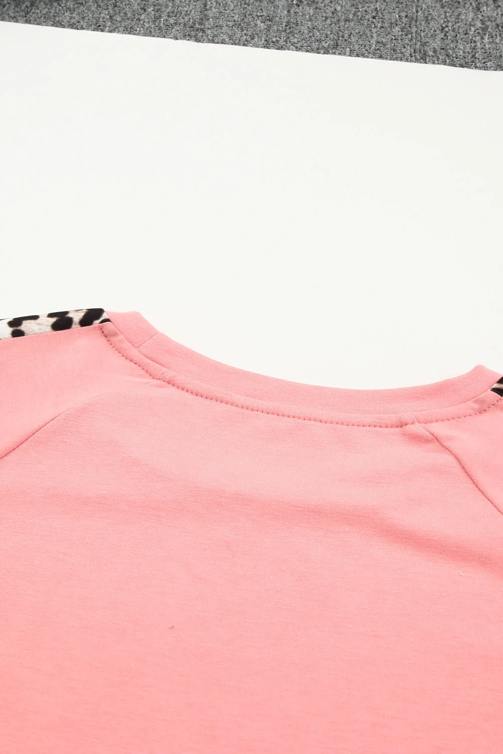 Colorblock Leopard Short Sleeve and Shorts Loungewear