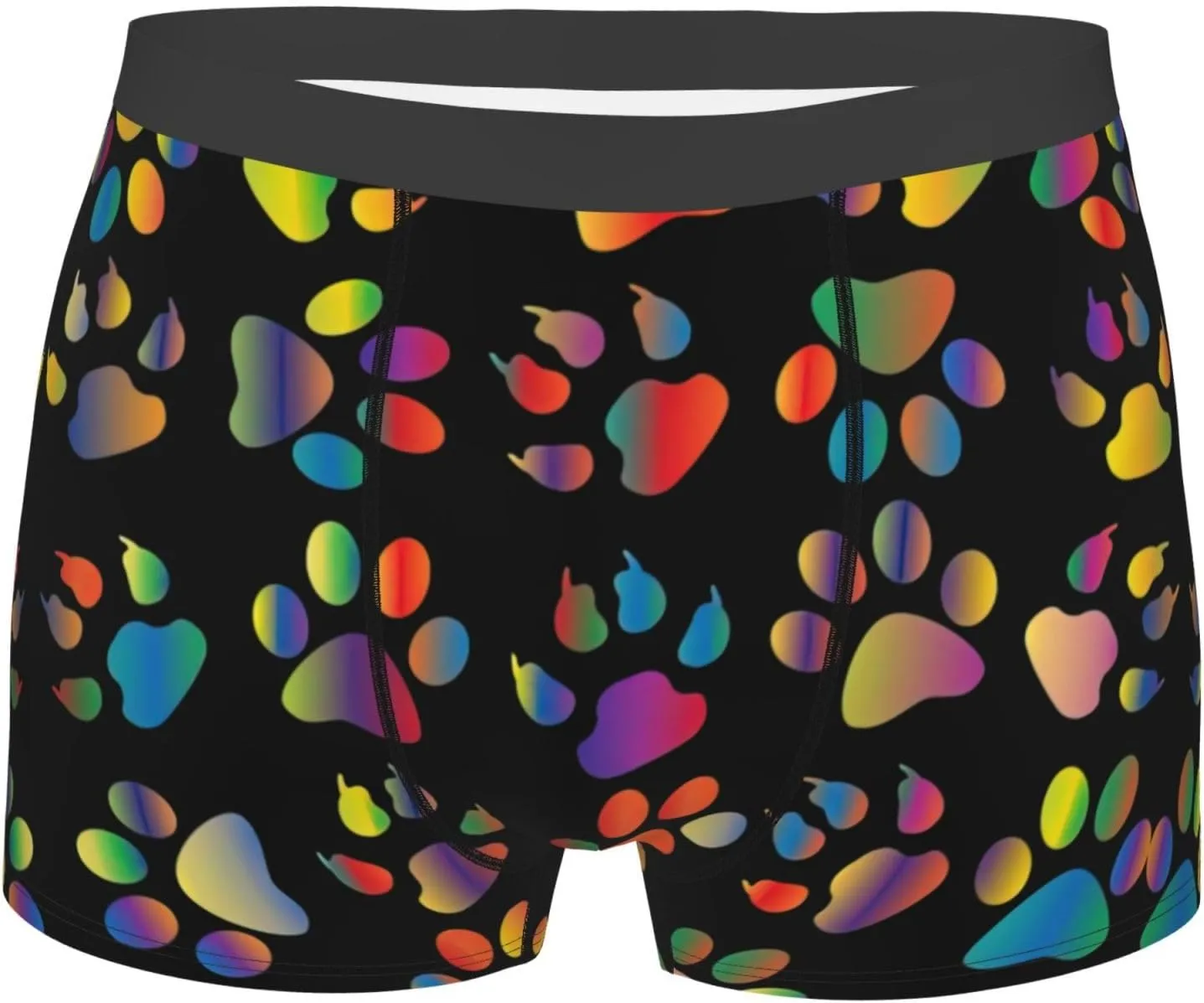colorful dog paw Boxer Briefs, Moisture Wicking & Breathable,Underwear for Men
