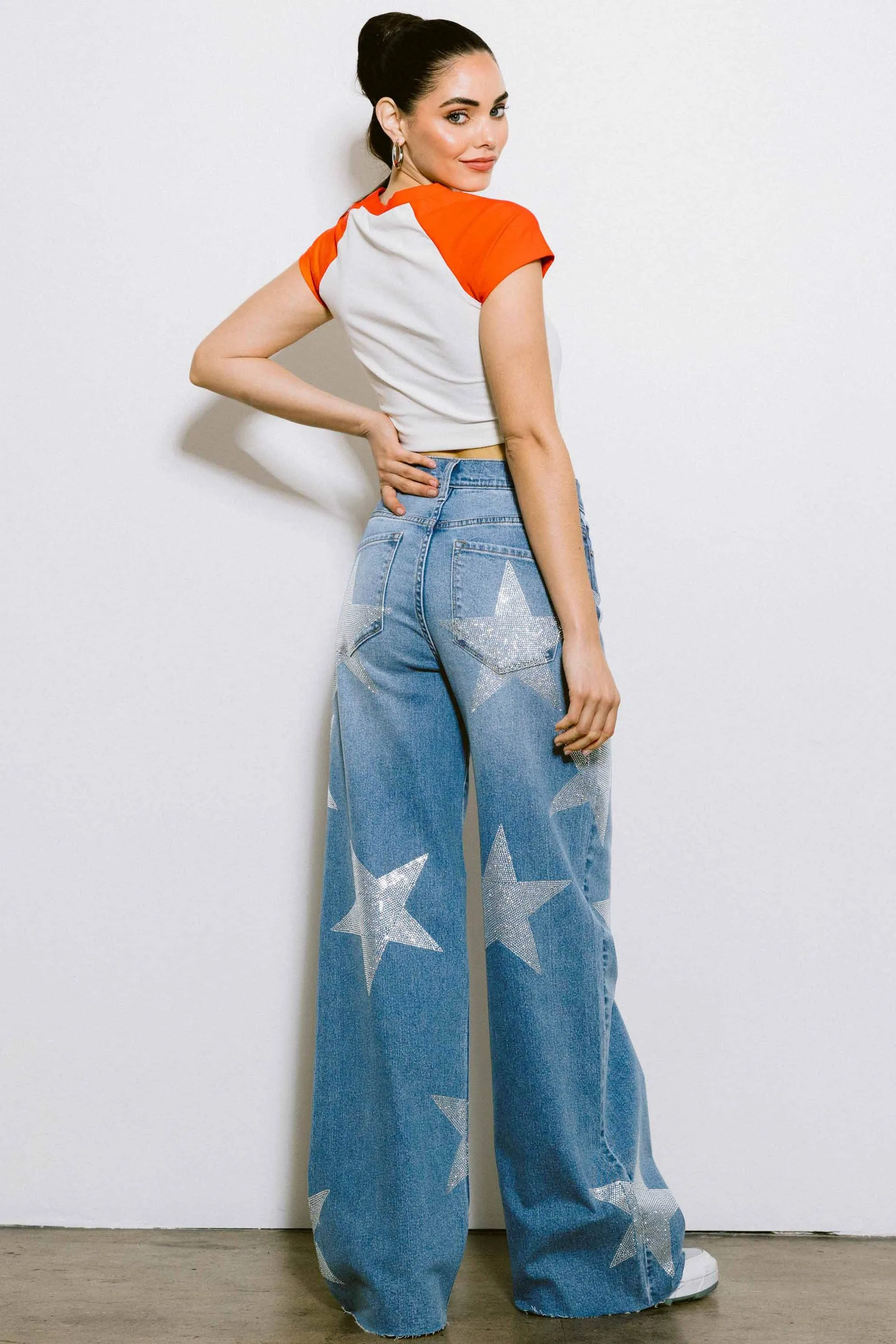 Stardust Wide Leg Pants- Denim Casual Chic All Day Fit