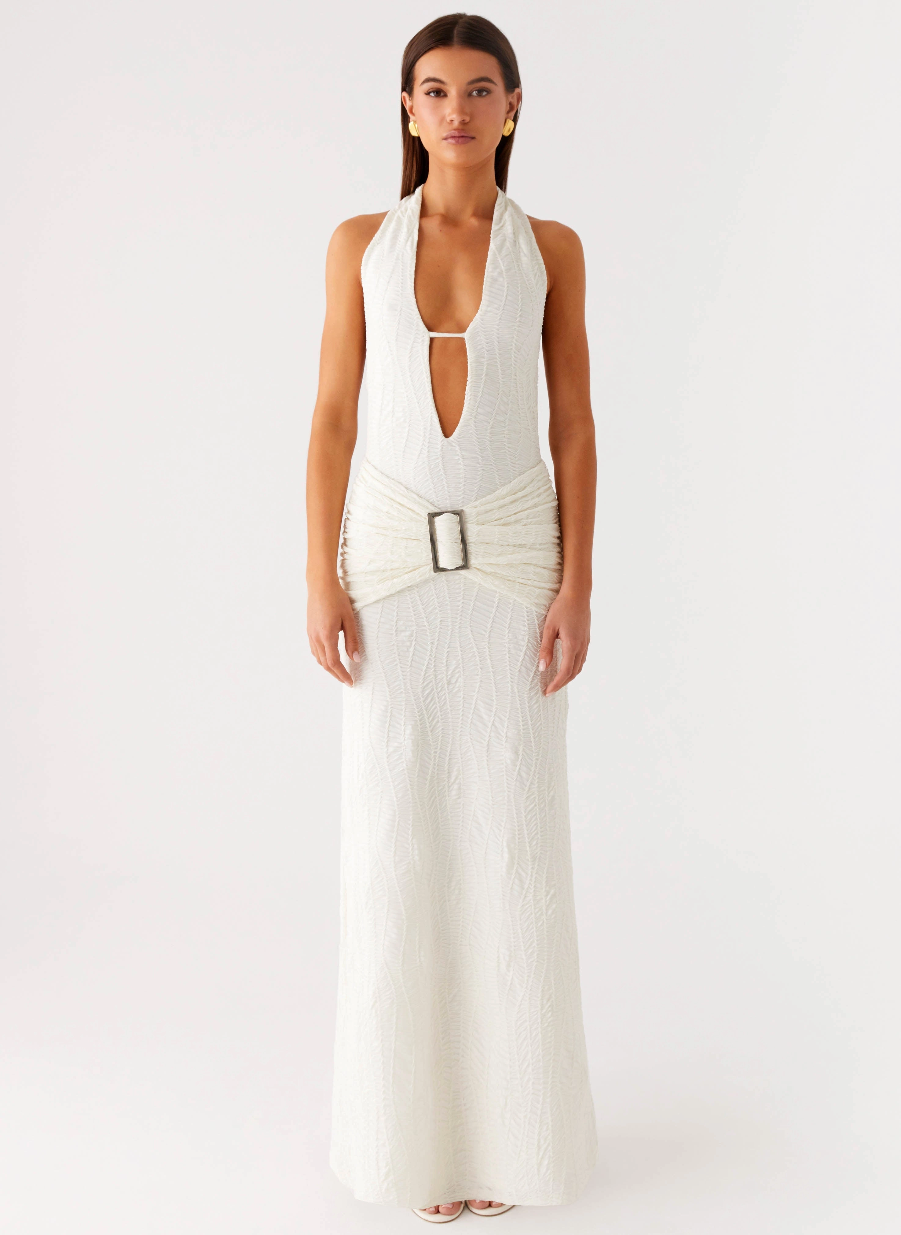 Luxe Fit Smoke Ivy Maxi Dress - White