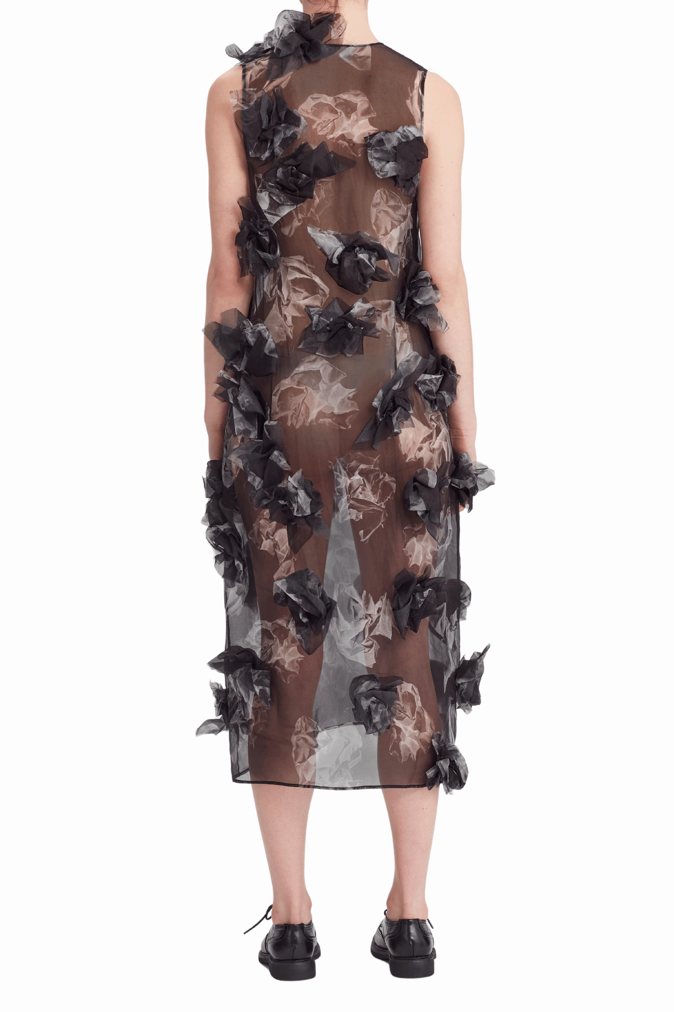 Organza Crushed Applique Dress Light Weave