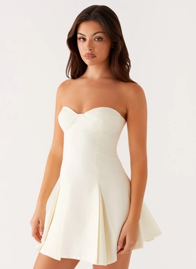 Wardrobe Hero Victoria Strapless Mini Dress - Butter