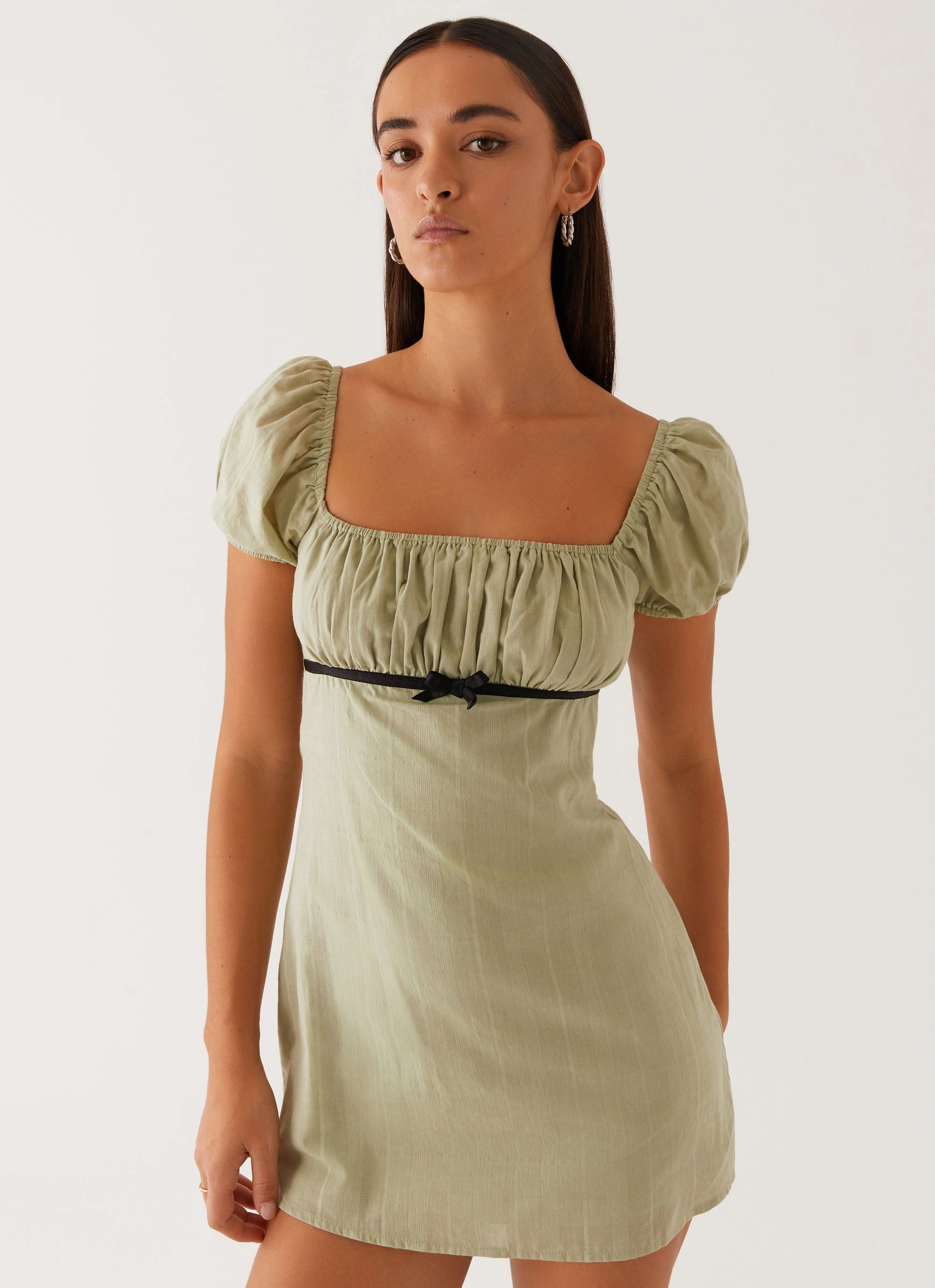 Clean Aesthetic Fran Mini Dress - Pastel Green