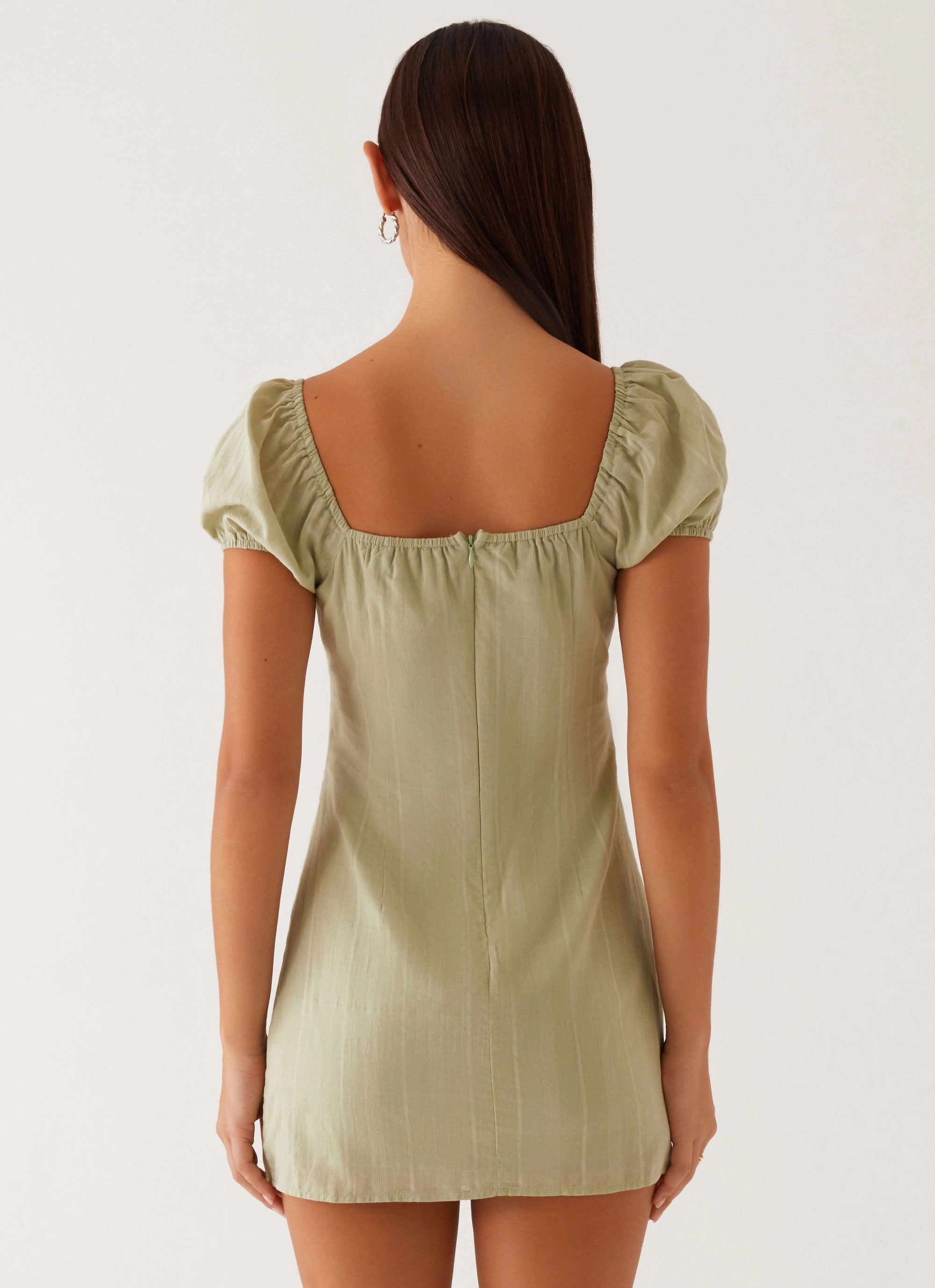 Fran Mini Dress - Pastel Green Essential Style Neat Fit