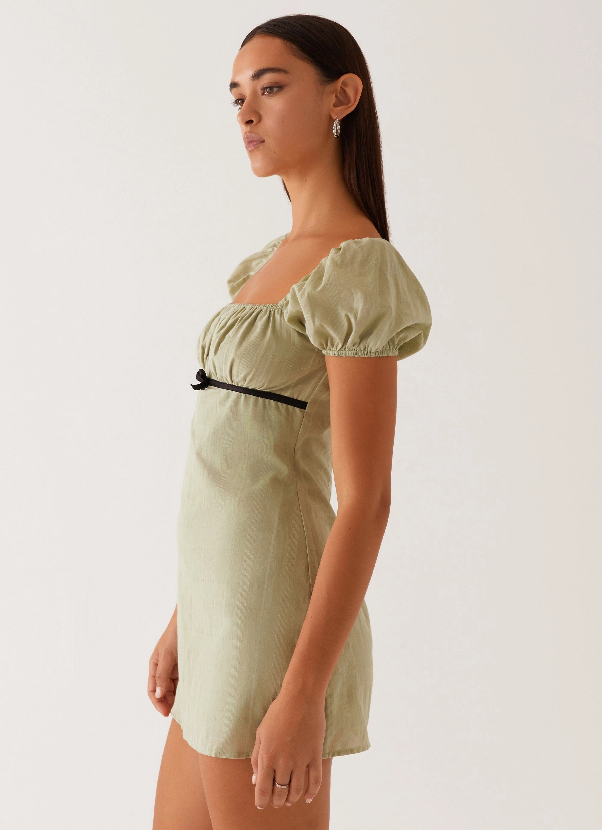 Fran Mini Dress - Pastel Green Neat Mood