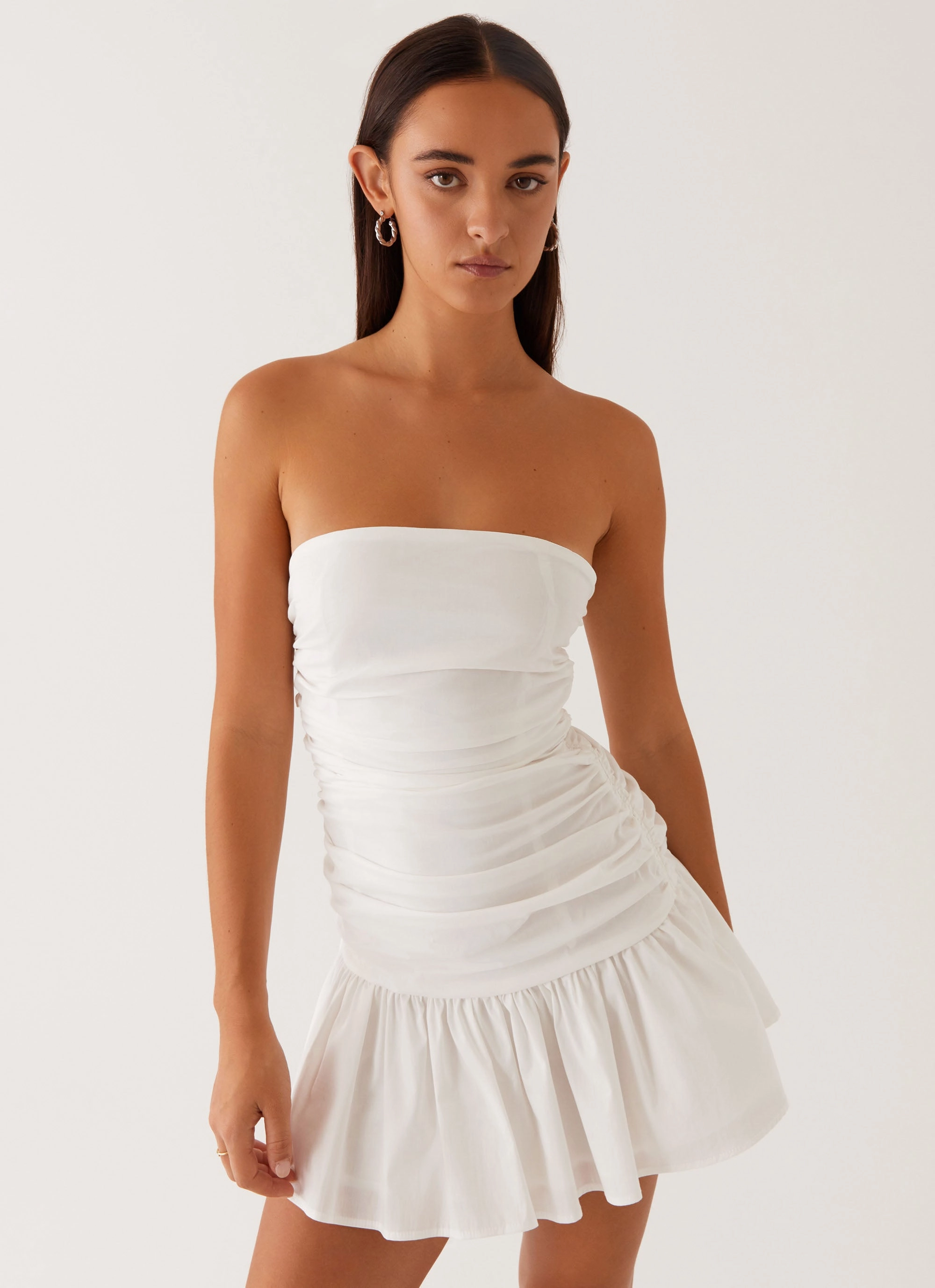 Carmel Mini Dress - White Shape Enhancing Gentle Wear