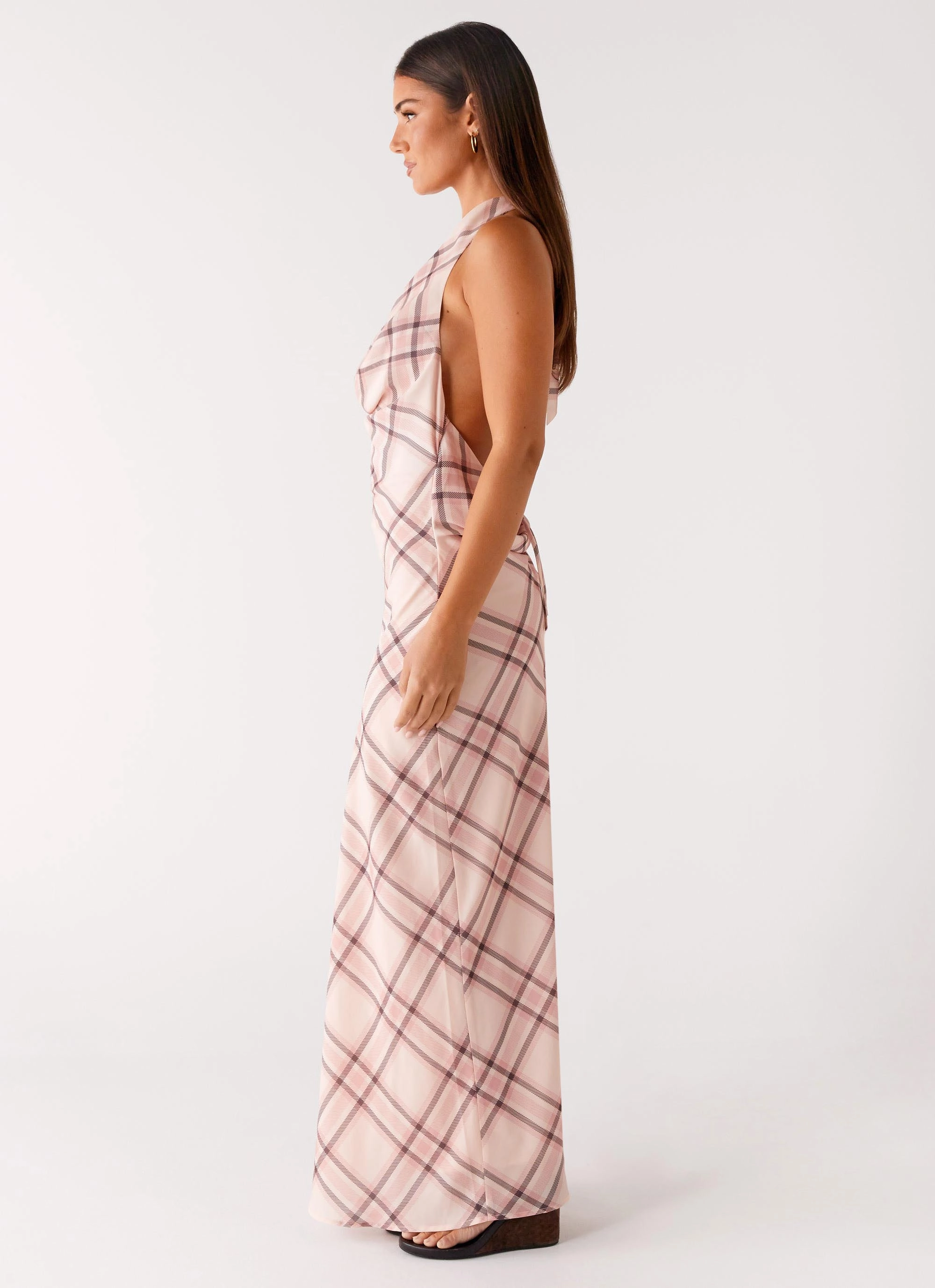 Muse Maxi Dress - Pink Check Mood Booster Flattering Fit Wear