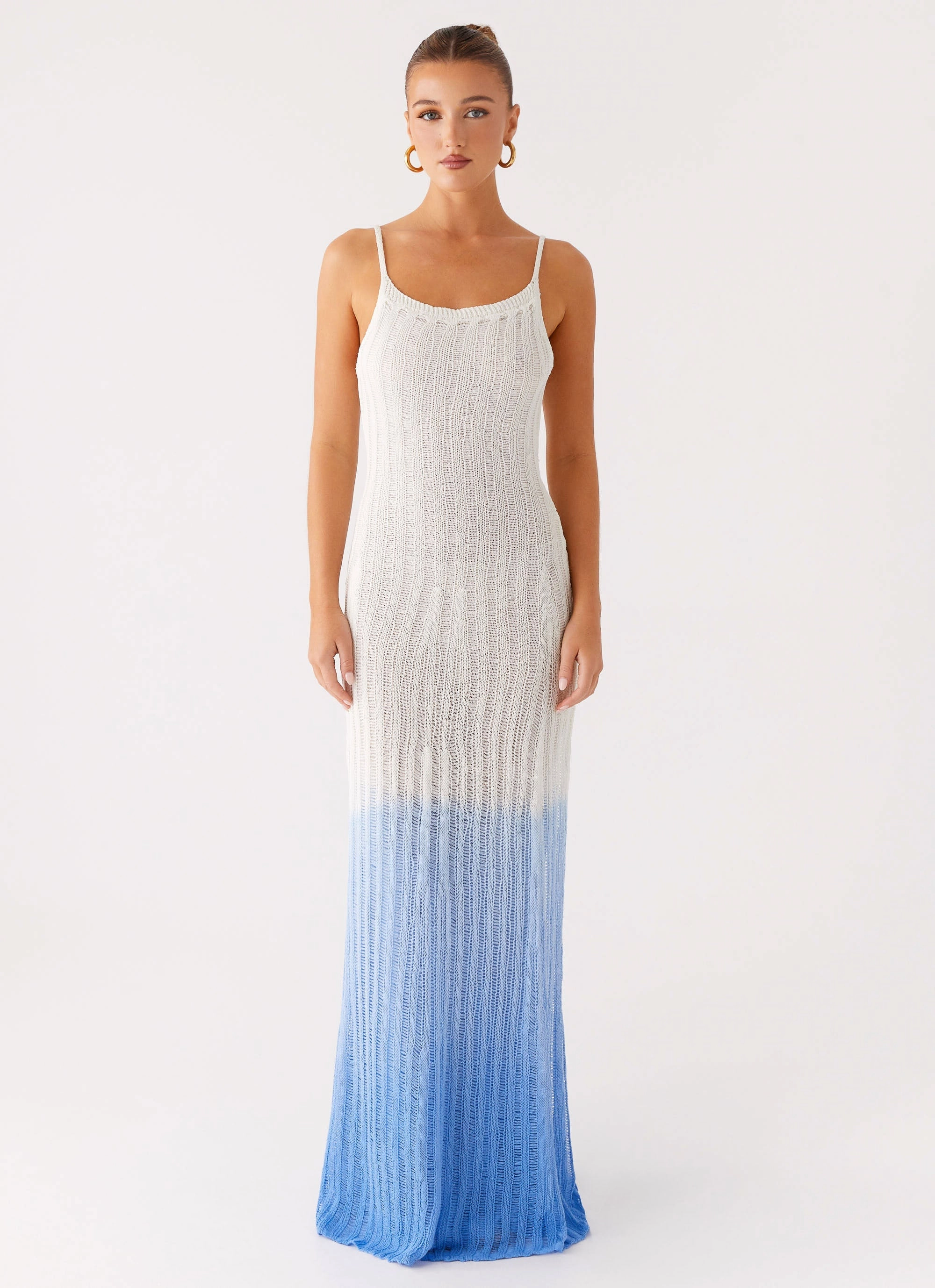 Kiki Maxi Dress - Ombre Blue Hidden Zipper
