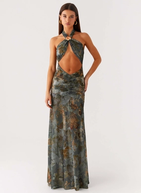 Edgy Layers Chill Comfort Mariam Maxi Dress - Vintage Blossom
