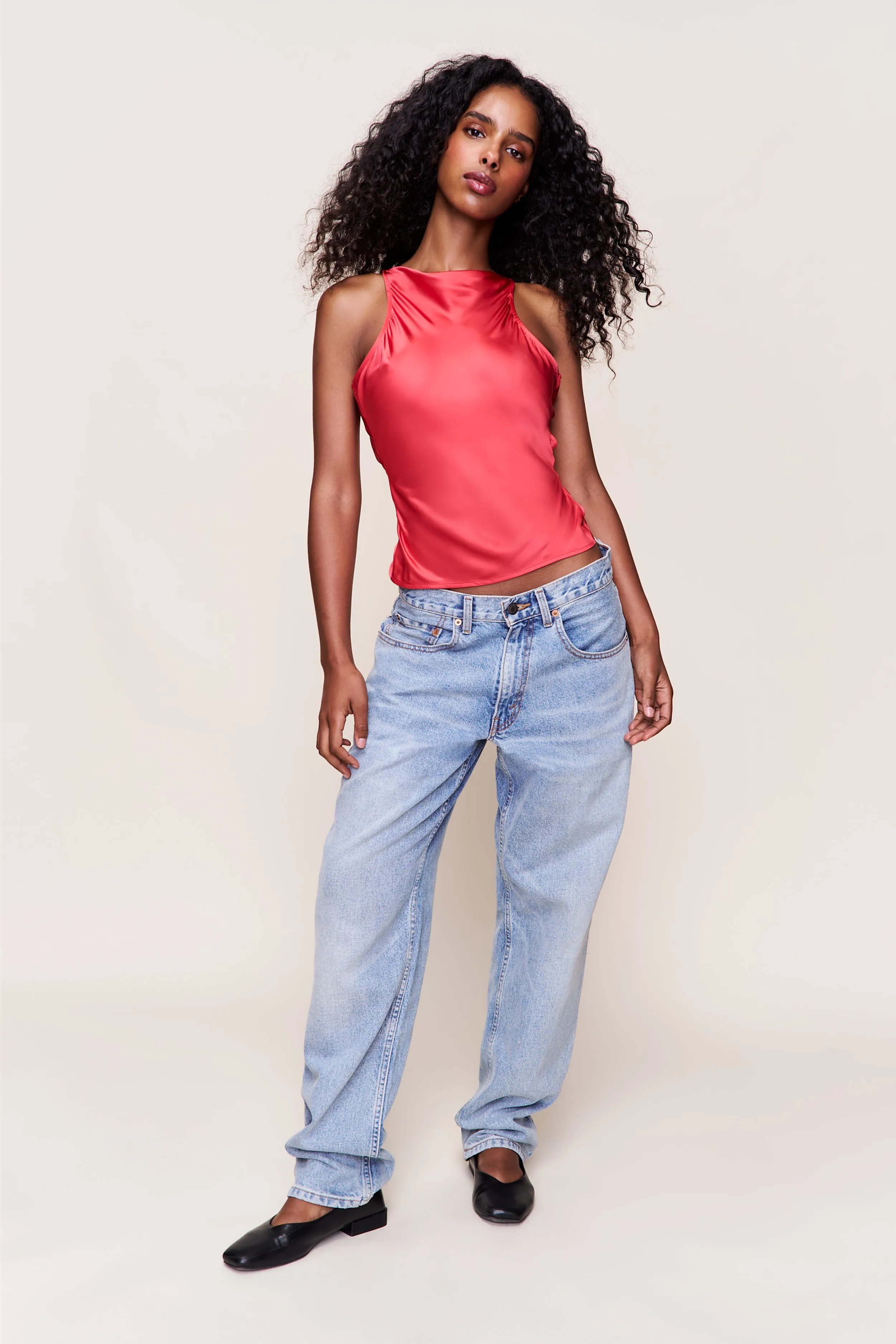 Multi Panel Construction Regine Cowl Neck Top