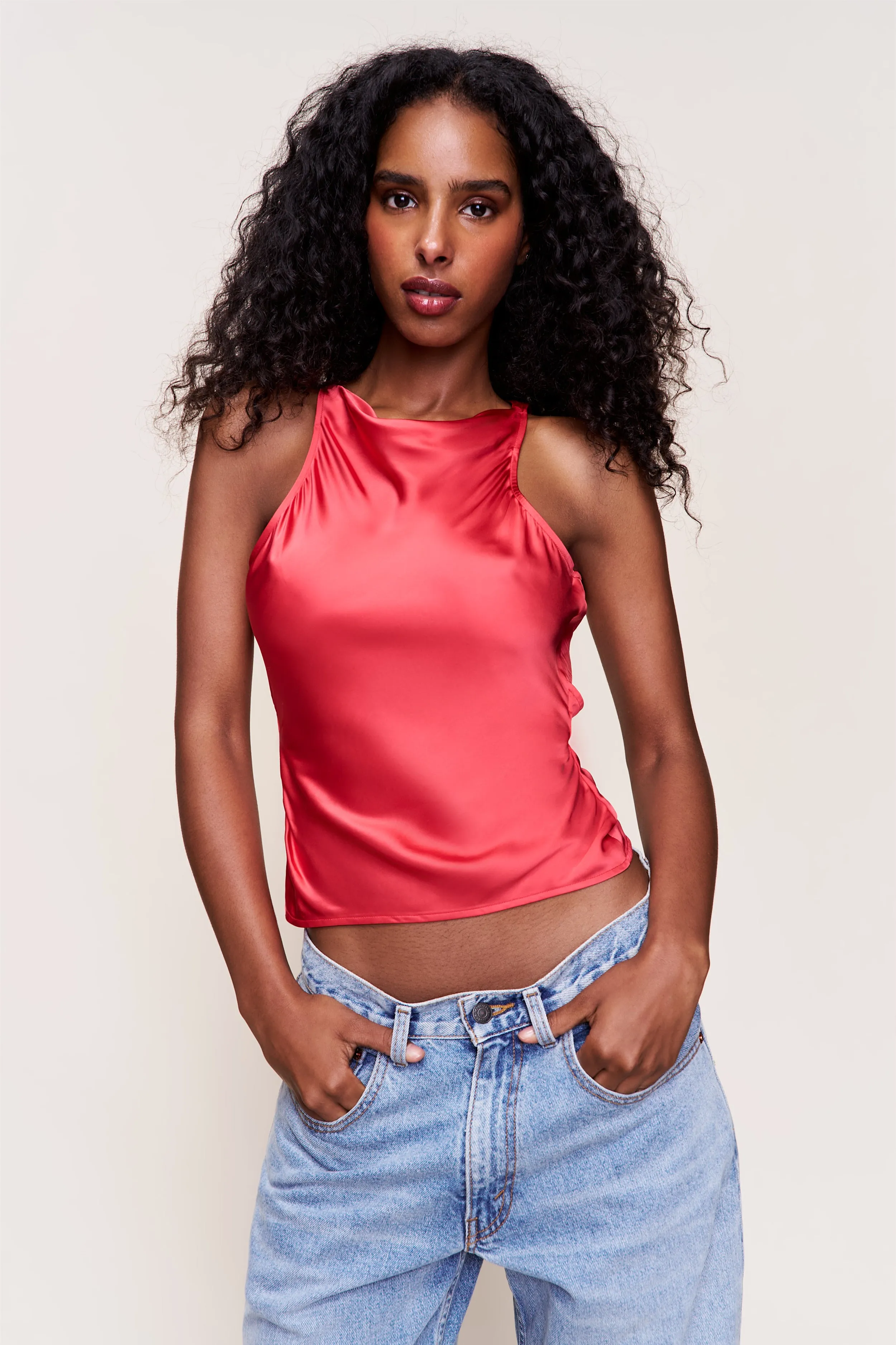 Anti Static Fabric Brushed Inner Layer Regine Cowl Neck Top