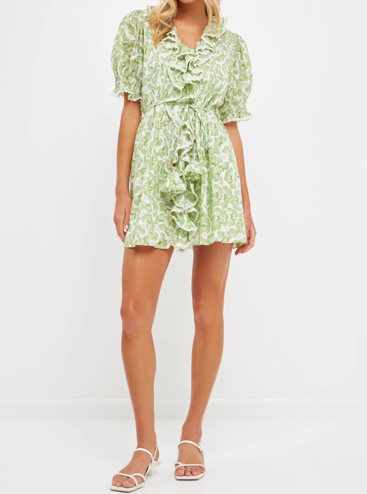Silky Form Jade Ruffle Dress
