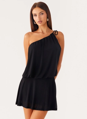 Polished office dress Effortless Layer Wear Makes Sense Mini Dress - Black
