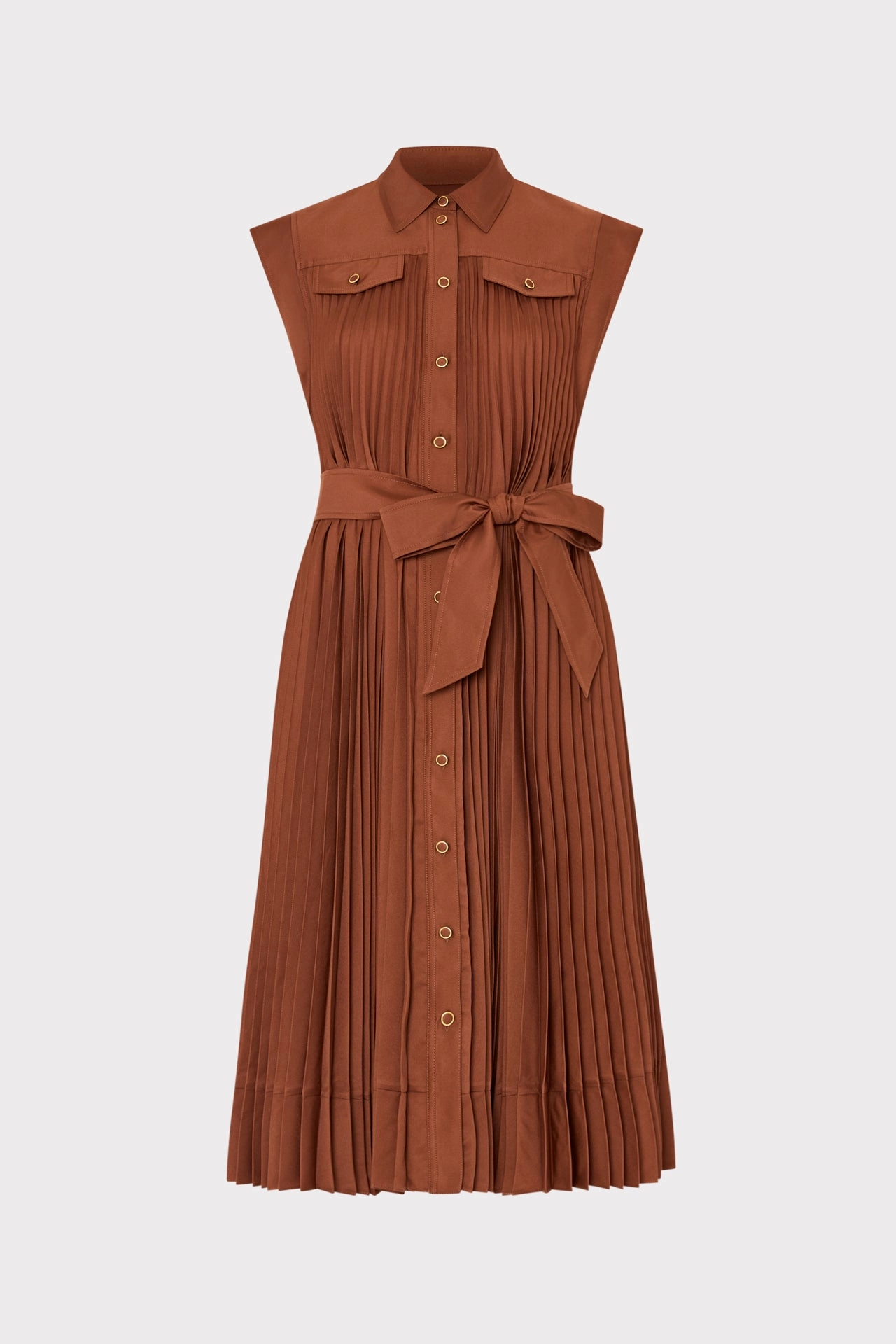 Urban Fit Flawless Construction Johanna Pleated Twill Midi Dress