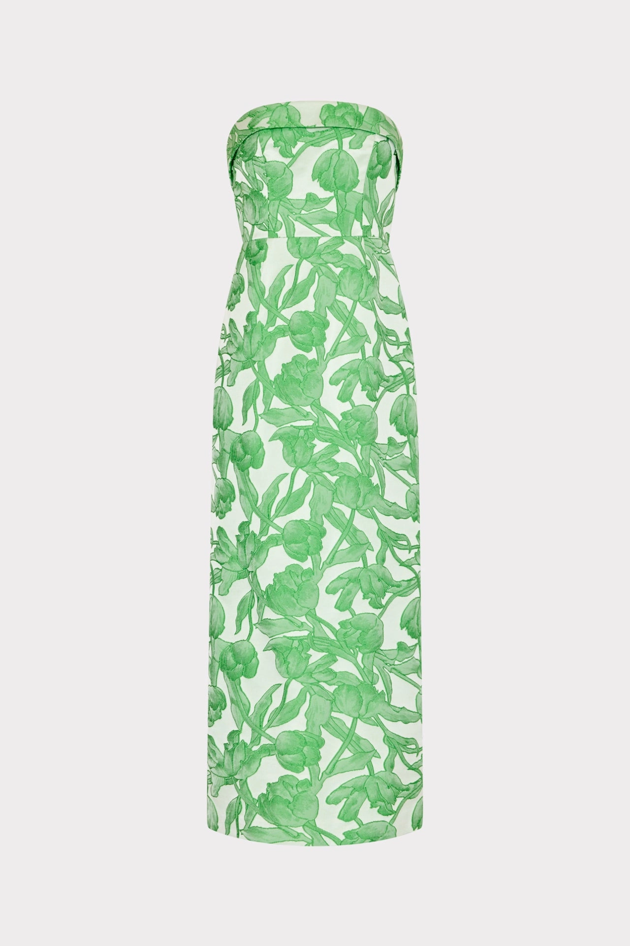 Tulip Jacquard Strapless Dress Sleek Waist Design Fit Body Safe