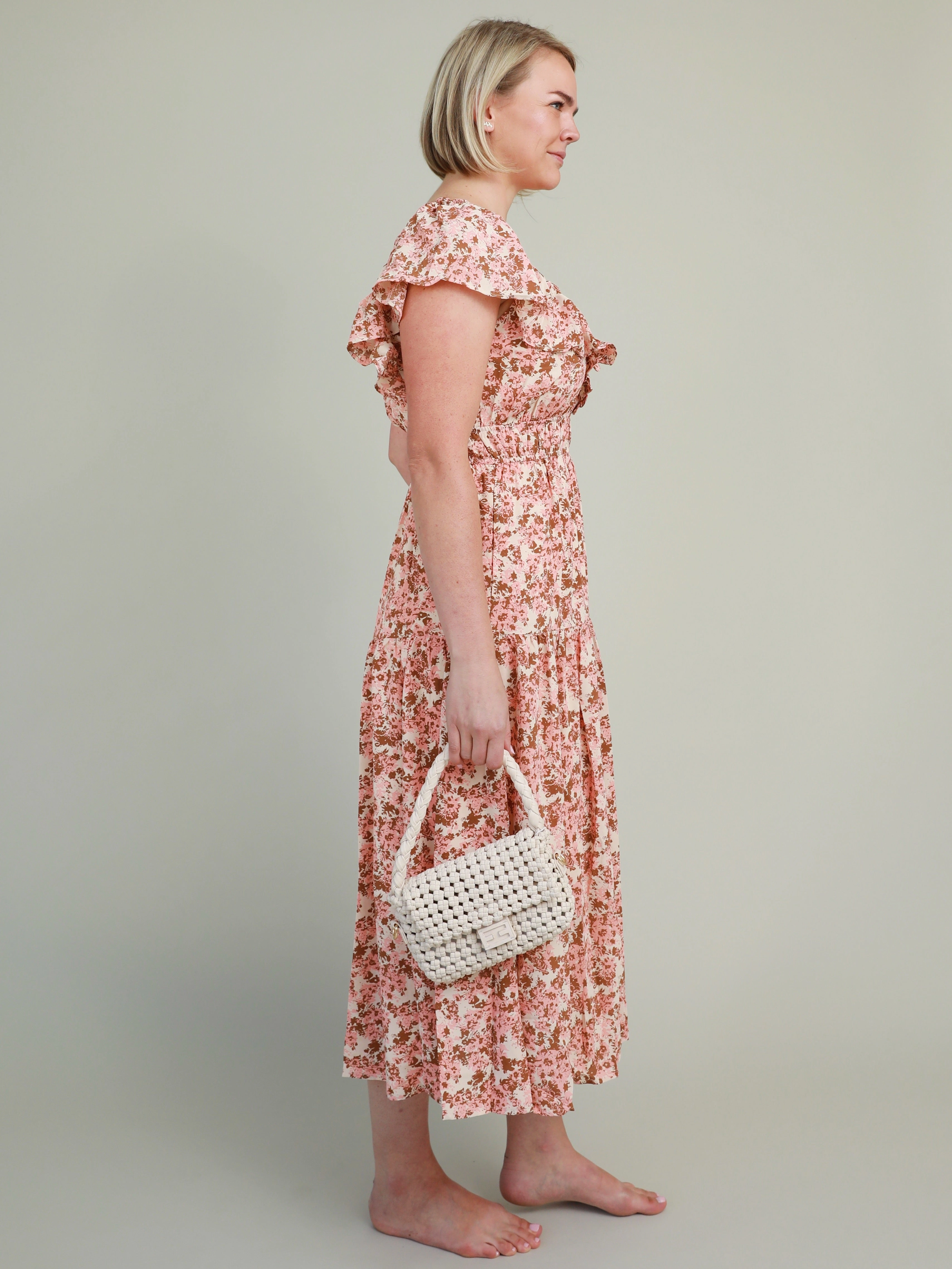 Watercolor Midi Dress Slim Form