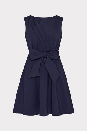 Draped Poplin Sleeveless Mini Dress Red Carpet