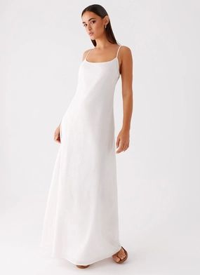 Stylish party wear Trendy Vibes Madeleine Scoop Neck Maxi Dress - Off White