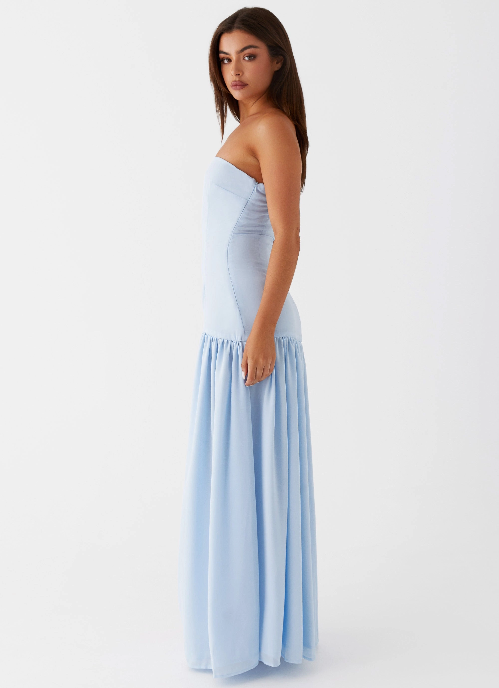 Capsule-Wardrobe Eden Strapless Maxi Dress - Blue