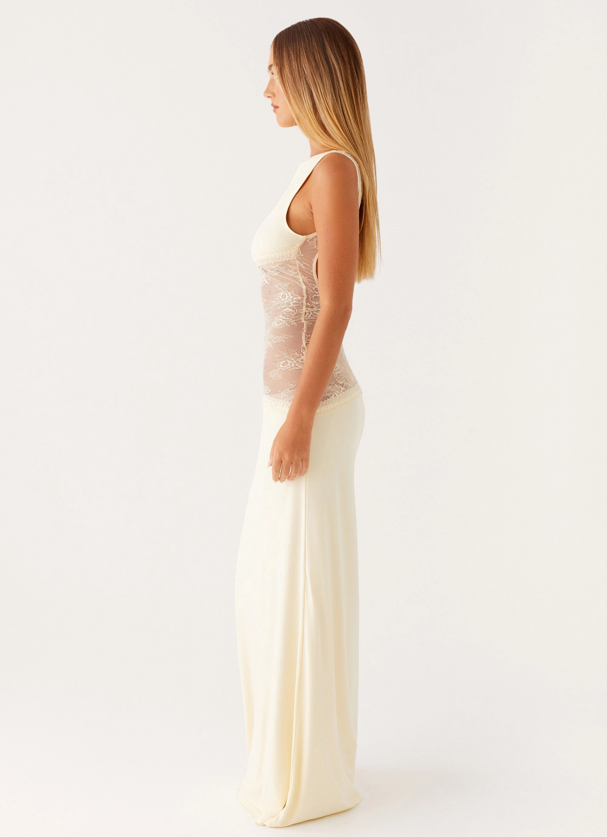 Lucinda Maxi Dress - Yellow Gloss Accent Mom Chic