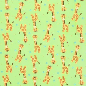 Comfy Flannel® - Standing Giraffes Green Yardage