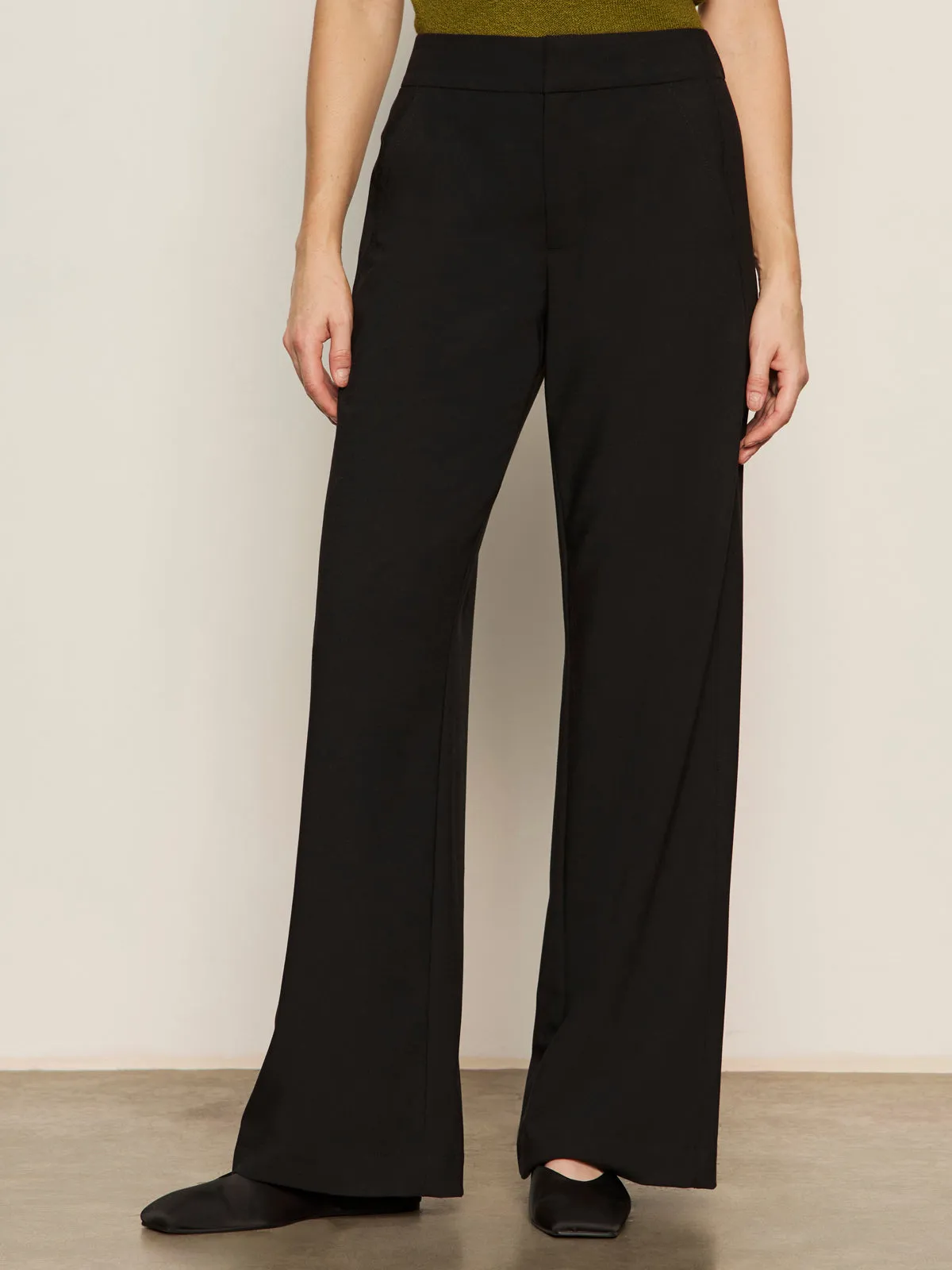 Flexible Design Stretch Waist Modern Gab Trouser Black