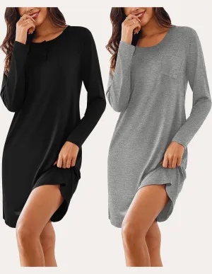 Comfy Soft 2 PCS Sleepshirt Dress (US Only)