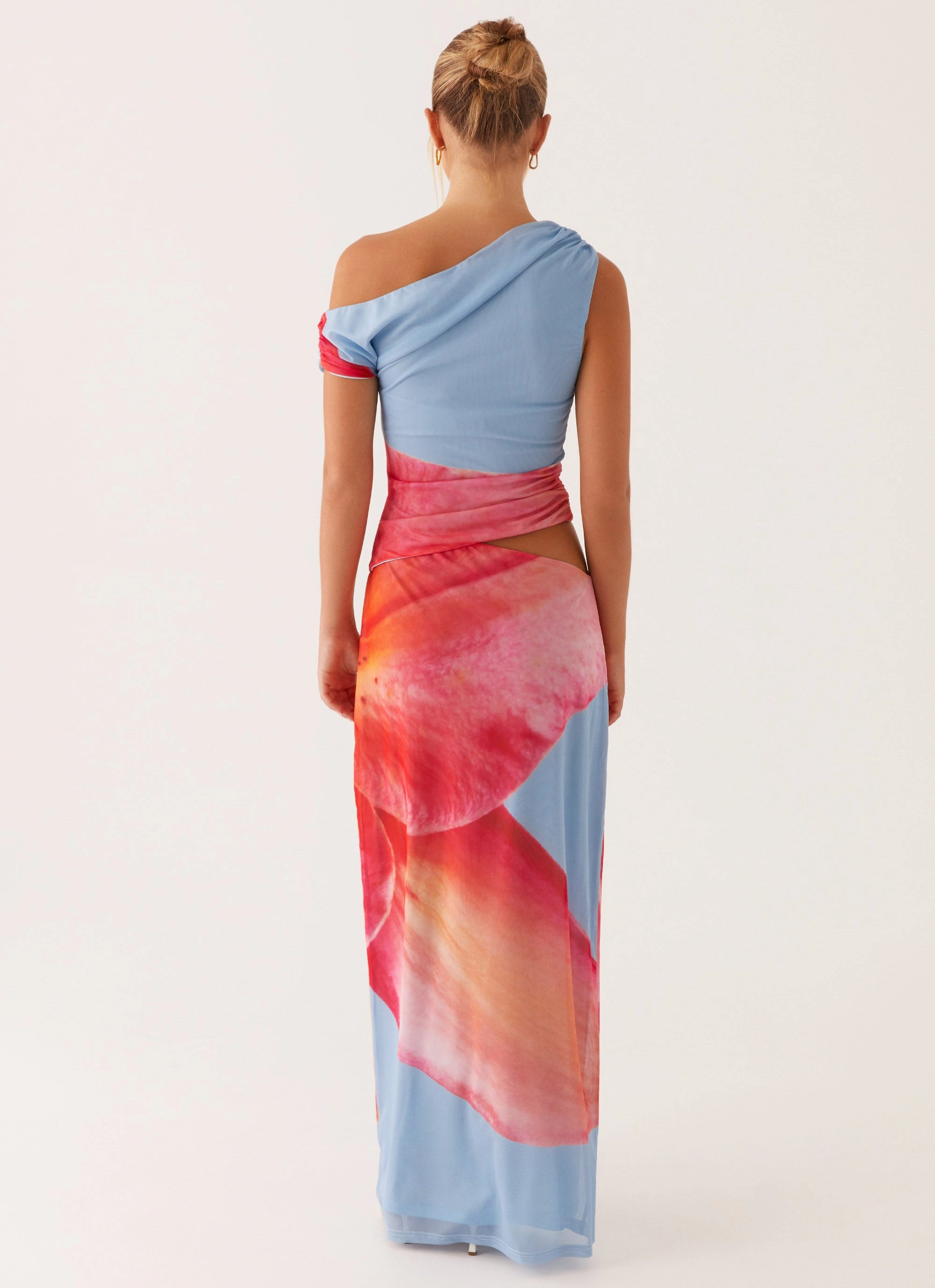 Summer Air Sleek Silhouette Santa Monica Maxi Dress - Blue Floral