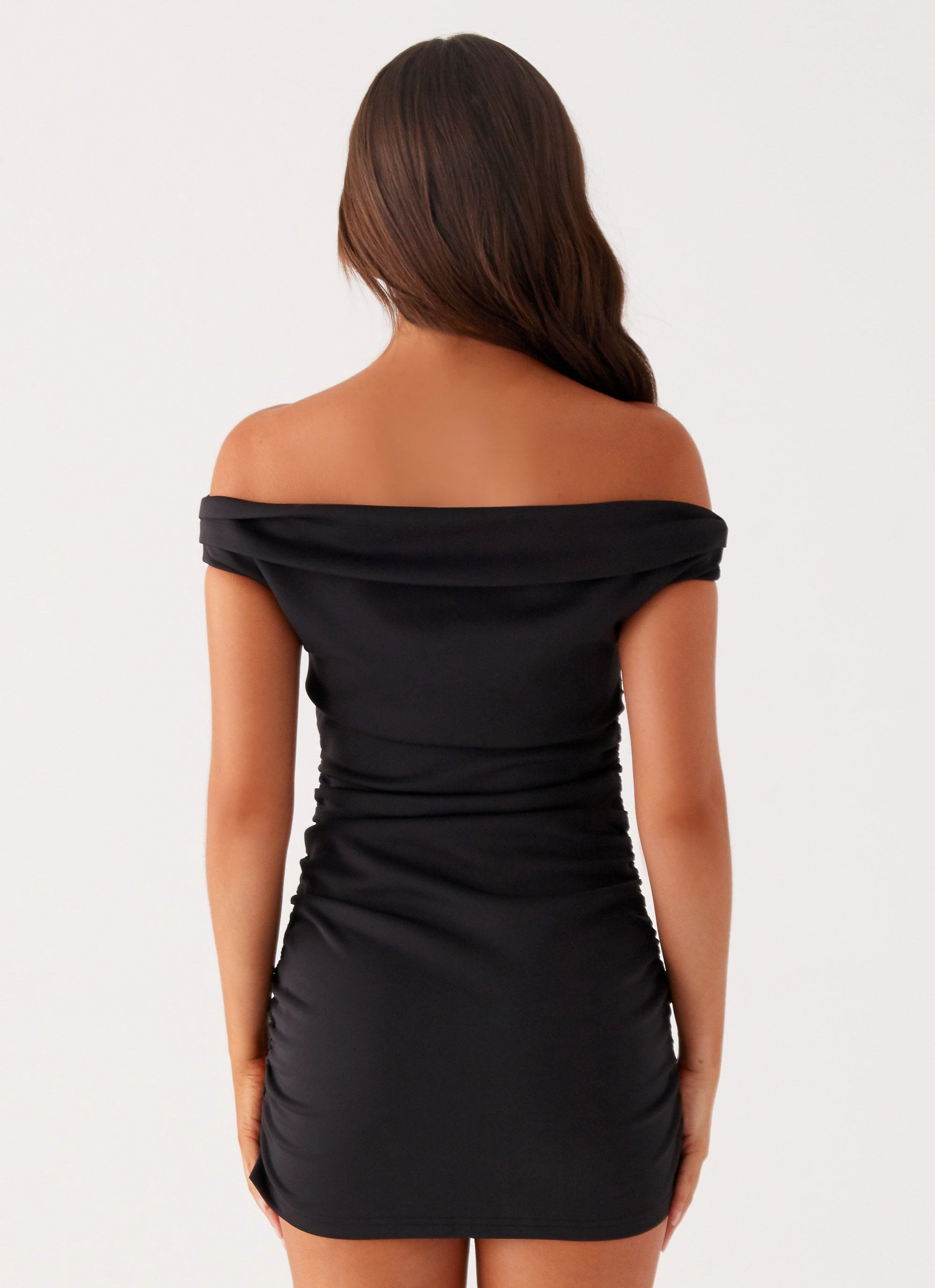 Morgan Off Shoulder Mini Dress - Black Curve Friendly Outfit Vibes