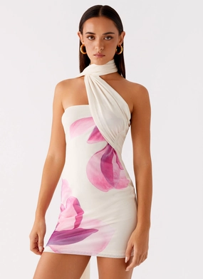 Arcadia Mini Dress - Ivory Relaxed Vibes Laser Cut Edges
