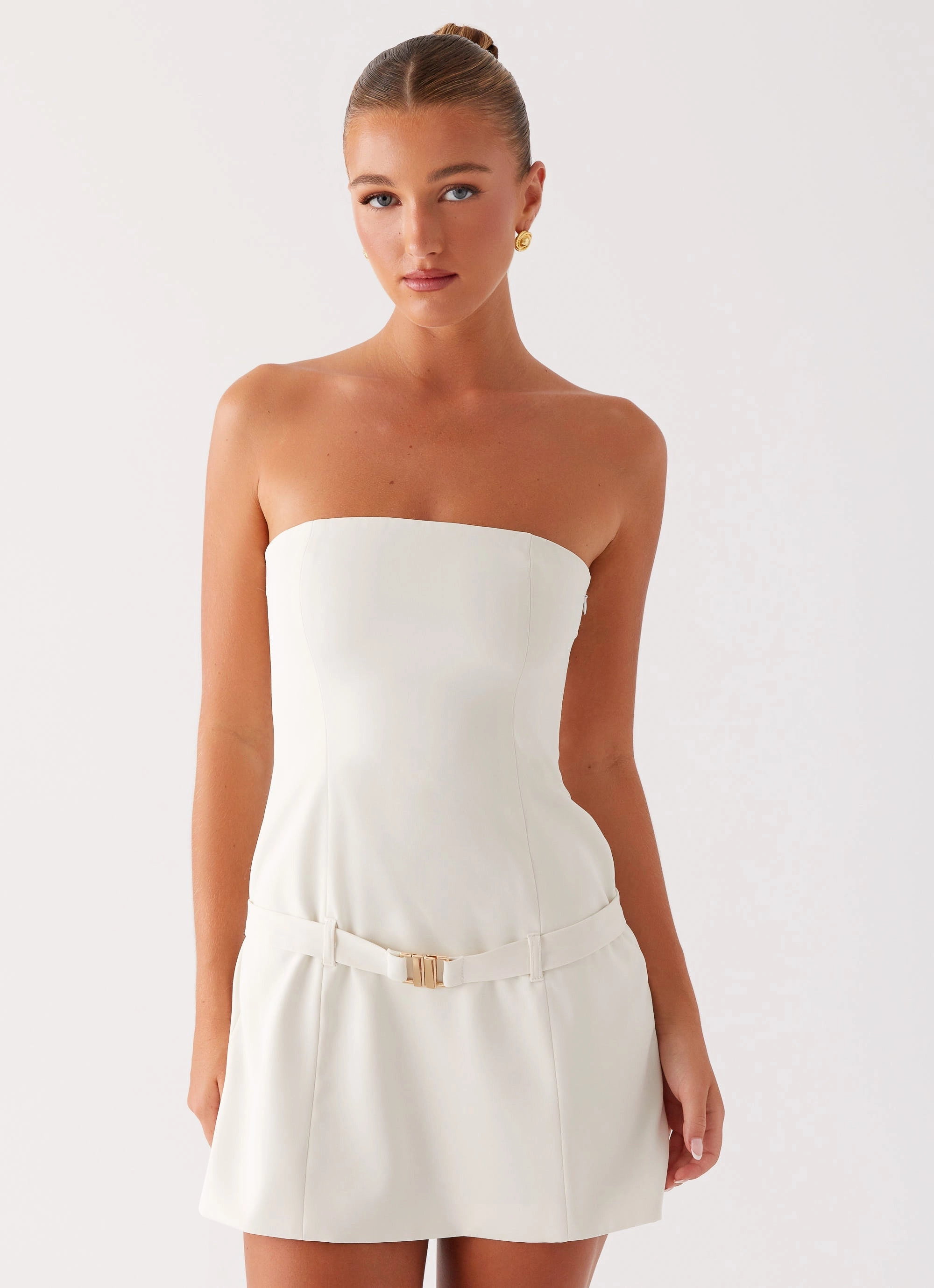 Outfit Moodboard City Wear Lume Strapless Mini Dress - Ivory