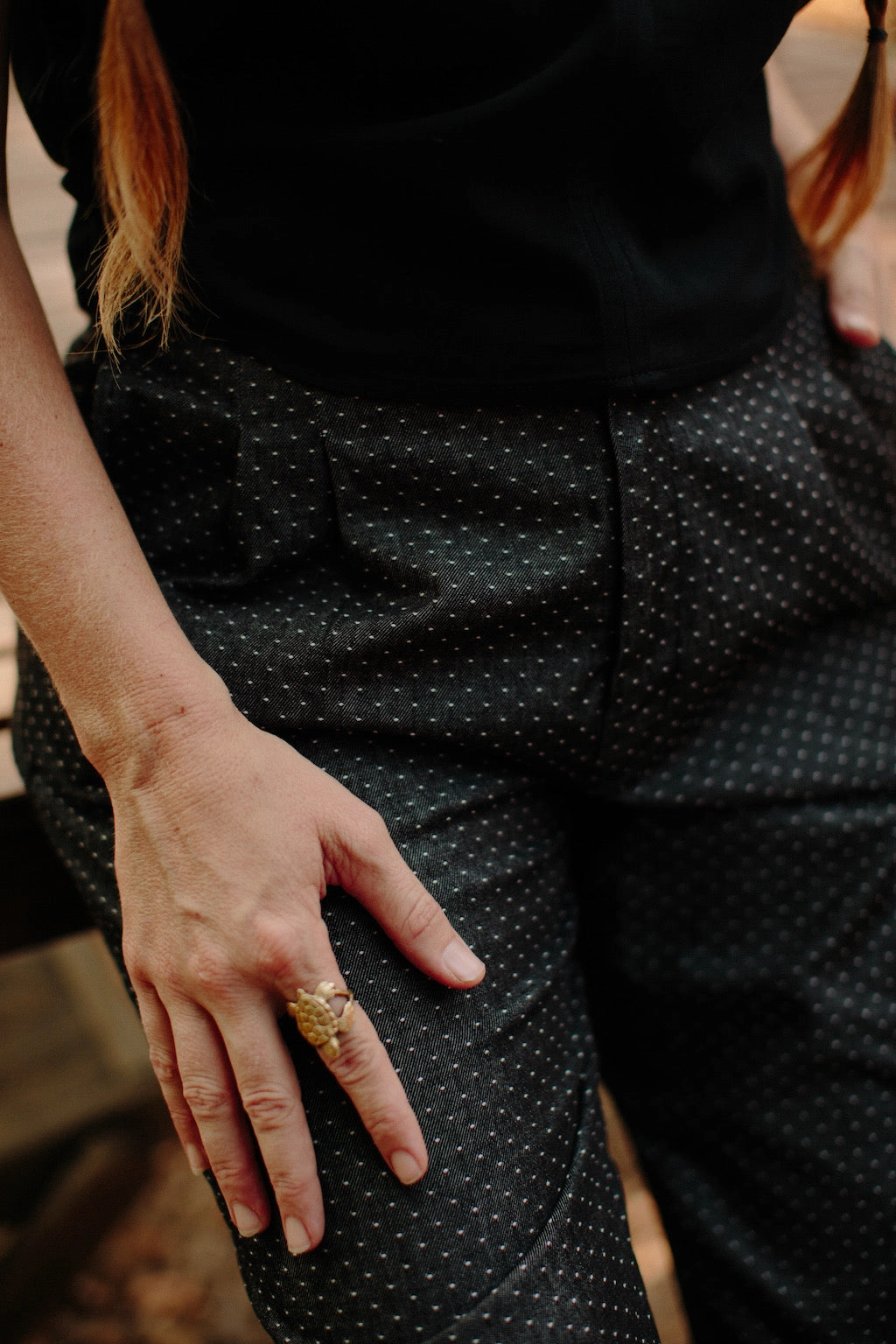 Flexible Layer Ultimate Comfort Perfect Pant 2.0 in Polka Dot Denim