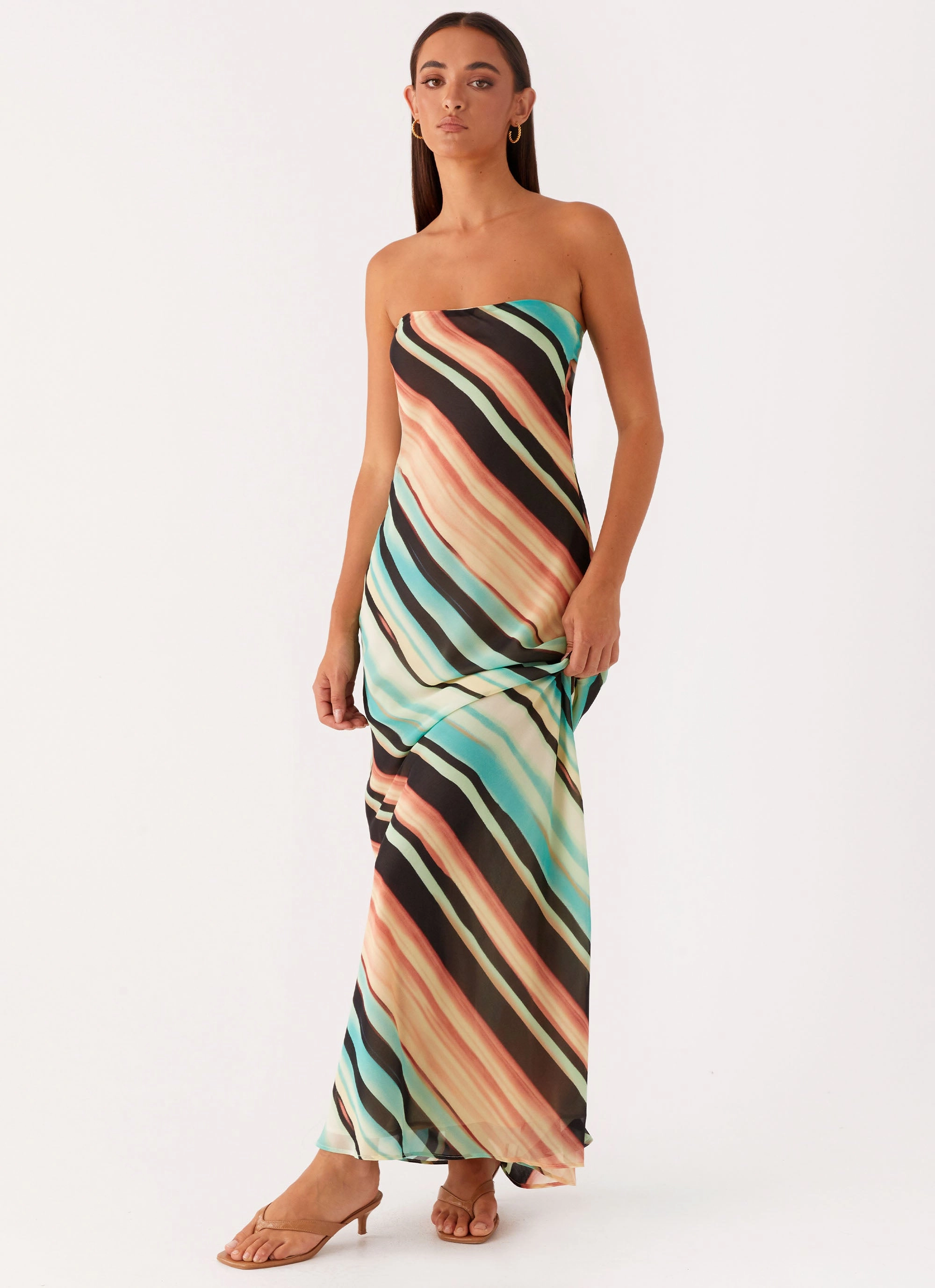 Urban Cool Breathable fabric Como Maxi Dress - Stripe