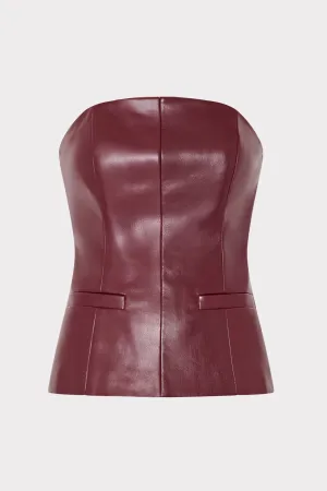 Vegan Leather Strapless Top Snag Free Fabric