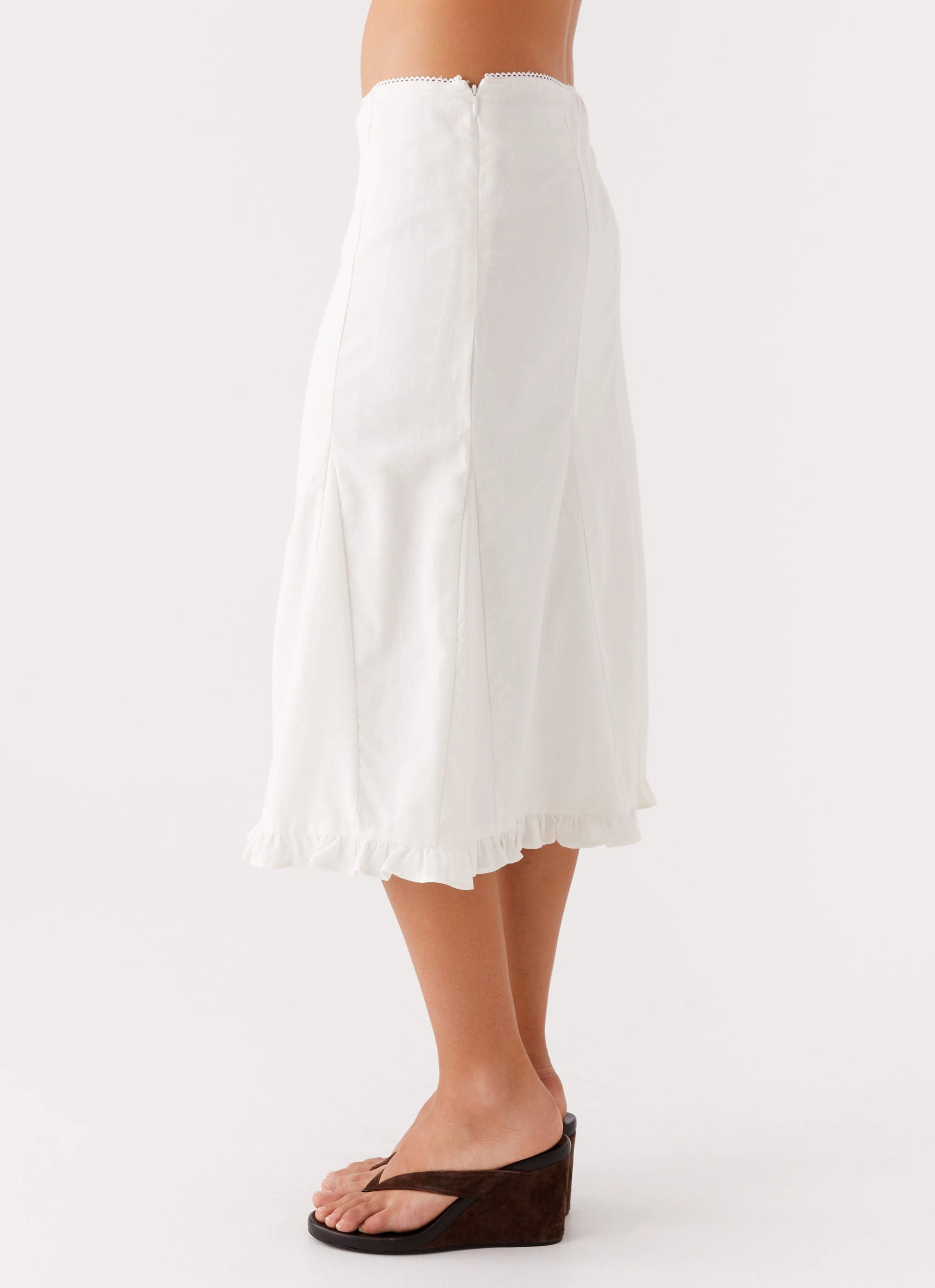 Alec Midi Skirt - White Transitional Wear