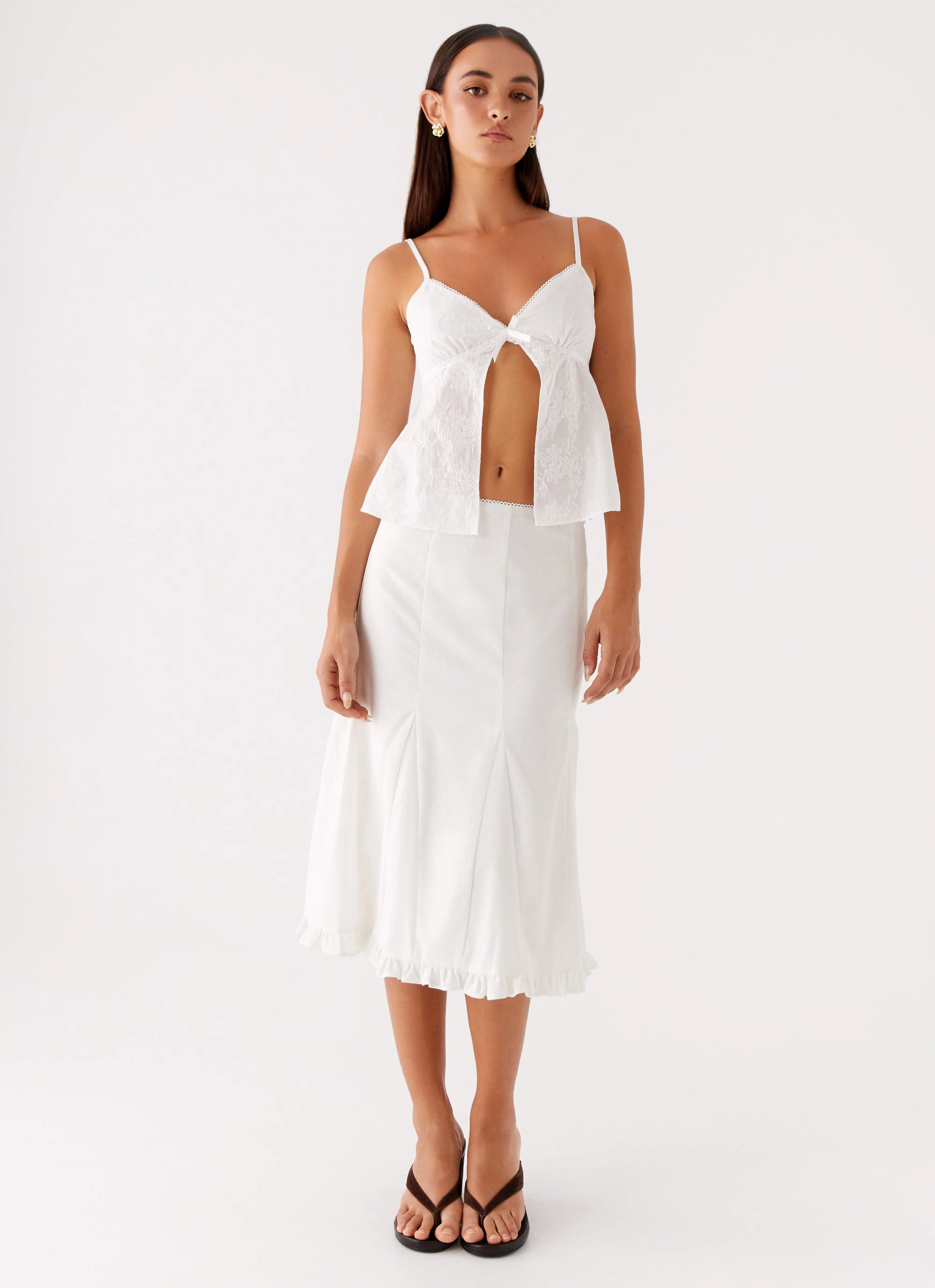 Artisanal Craft Alec Midi Skirt - White