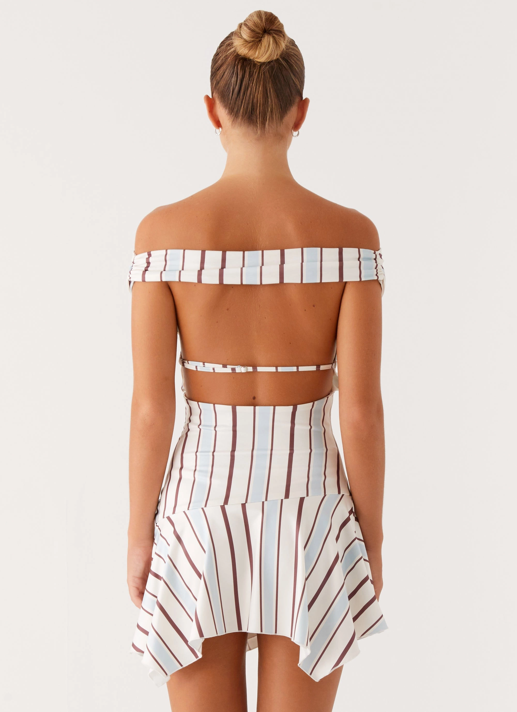 Double Stitched Kirby Mini Dress - Blue Stripe