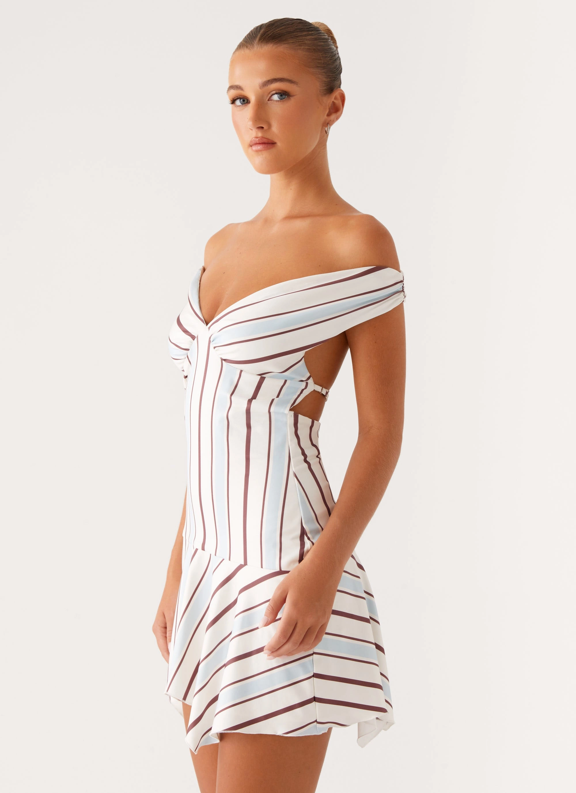 Kirby Mini Dress - Blue Stripe Light Edge