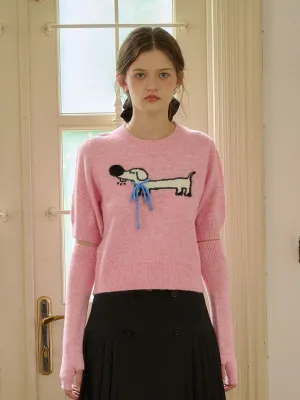 AntiBacterial Coating Compression Gradient ??Final Sale??Lorelai Round Neck Puff Sleeve Bow Detail Pullover Sweater