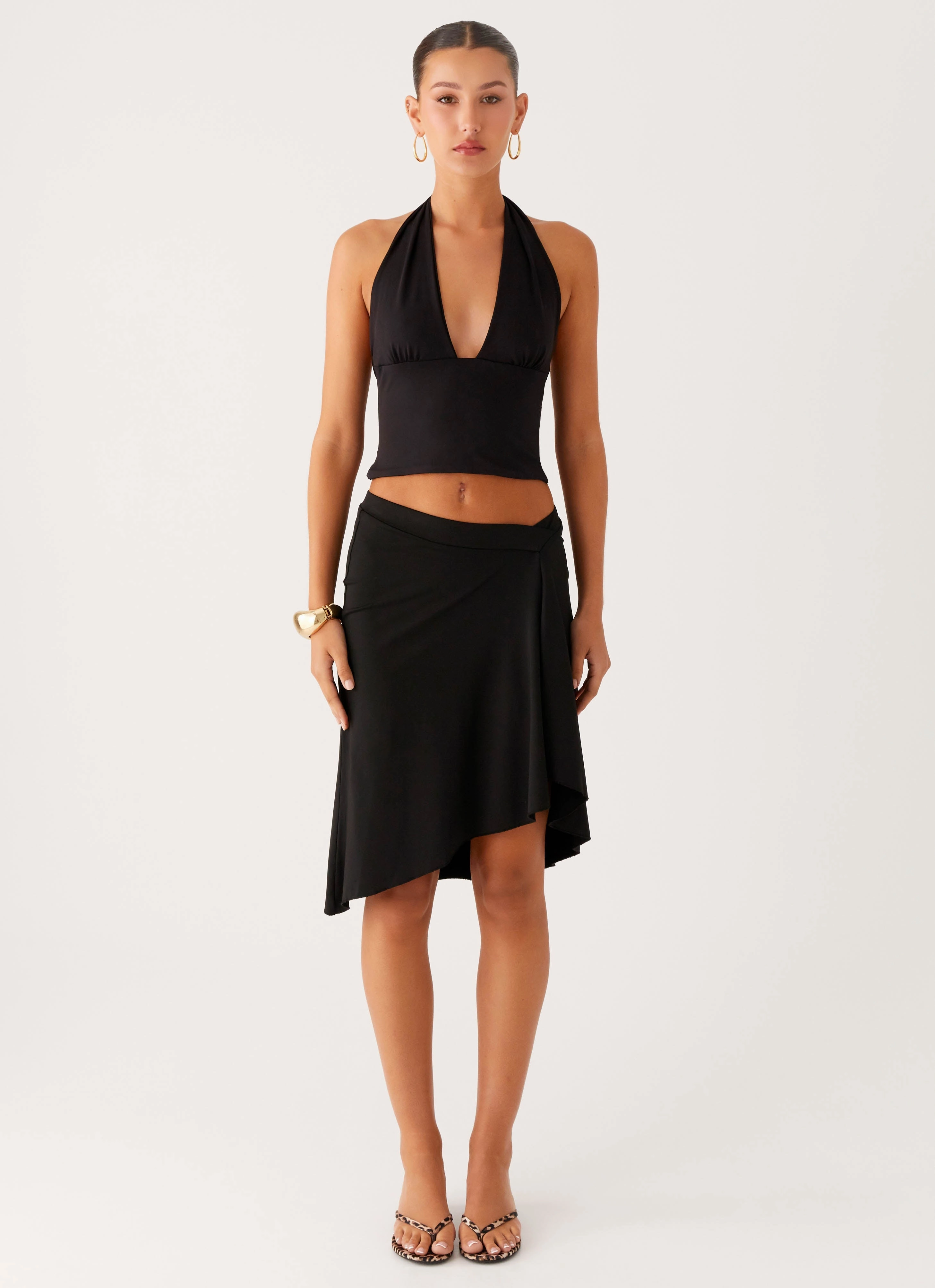 Fade Out Hardwear Halter Top - Black All Day Comfort Circular Knit Technology
