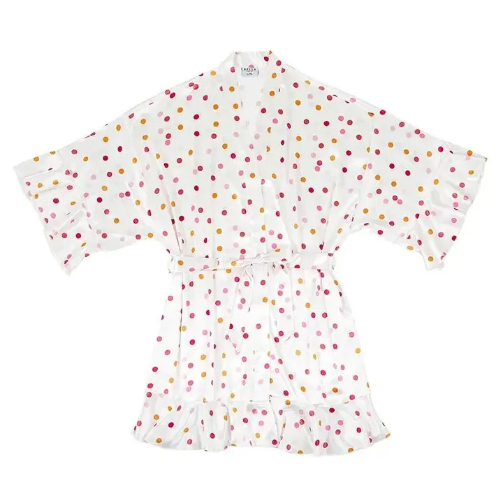 Confetti Ruffled Satin Robe