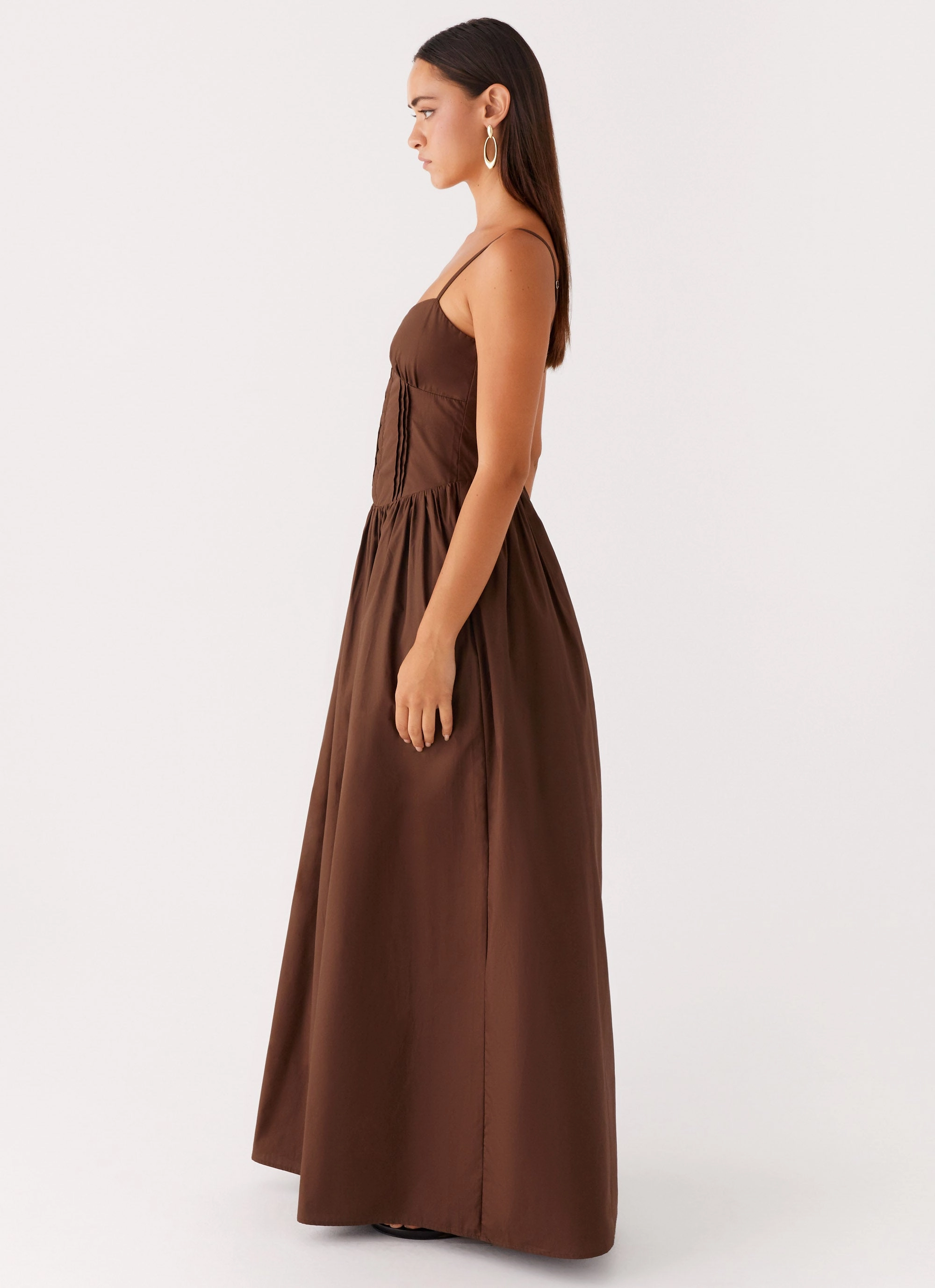 Pure Color Cerys Maxi Dress - Chocolate