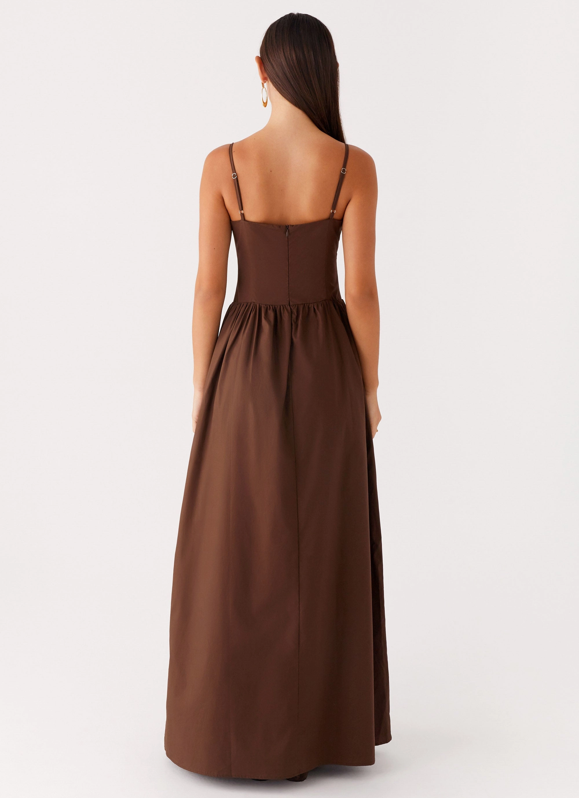 Chill Base Pop Texture Cerys Maxi Dress - Chocolate