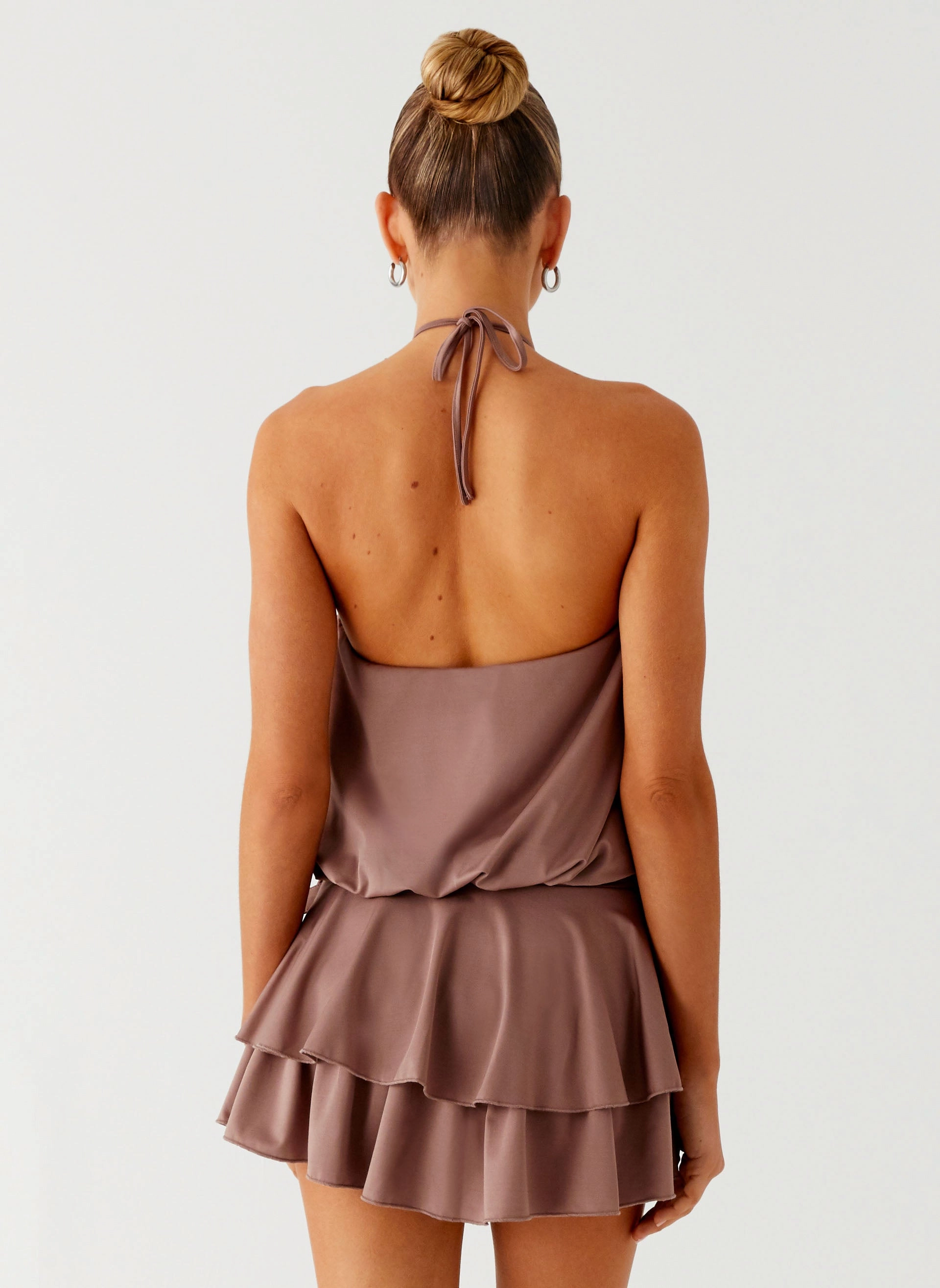Dopamine Belt Mini Dress - Taupe Stylish Layer